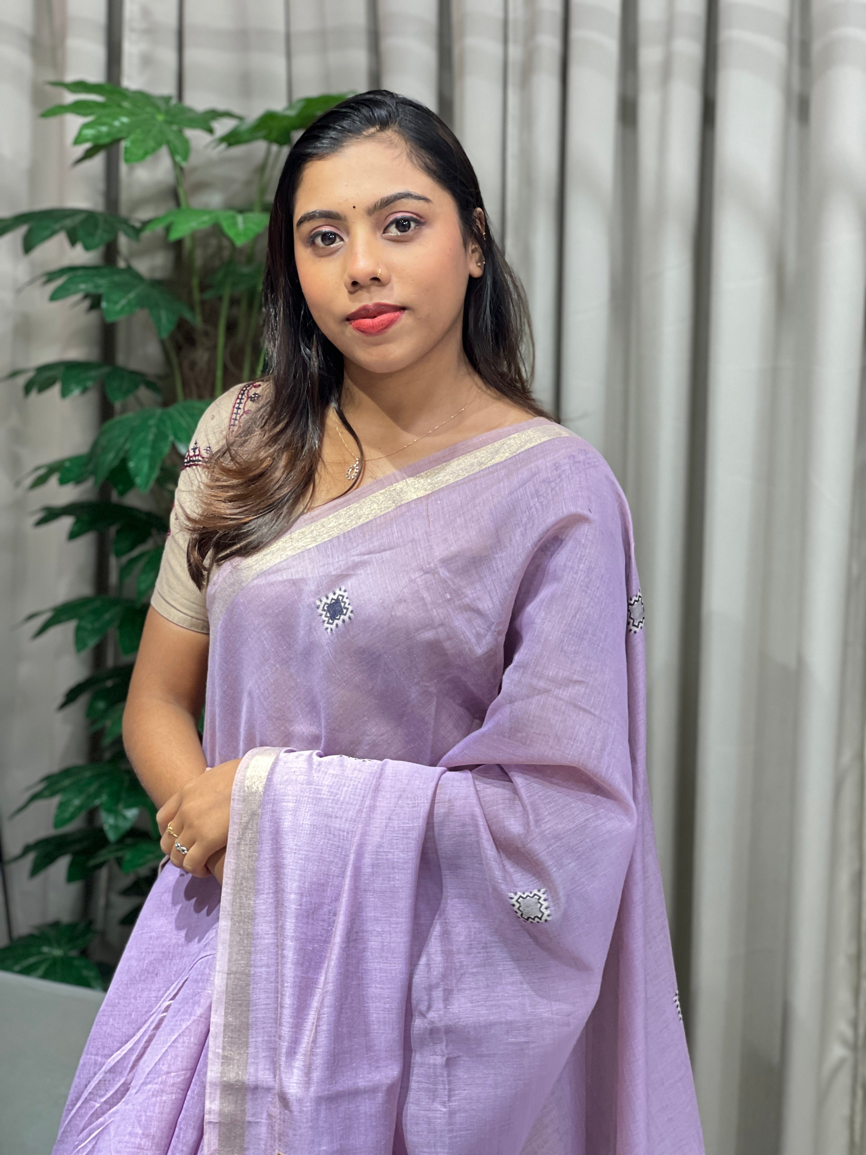 Multi-Color Geometric Detailed Chanderi Saree | AYT105