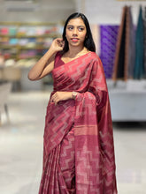 Kantha Weaving Pattern Bhagalpuri Linen Saree | NHH245