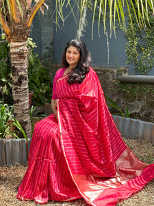 Line Weaving Pattern Banarasi Silk Saree | BHH140