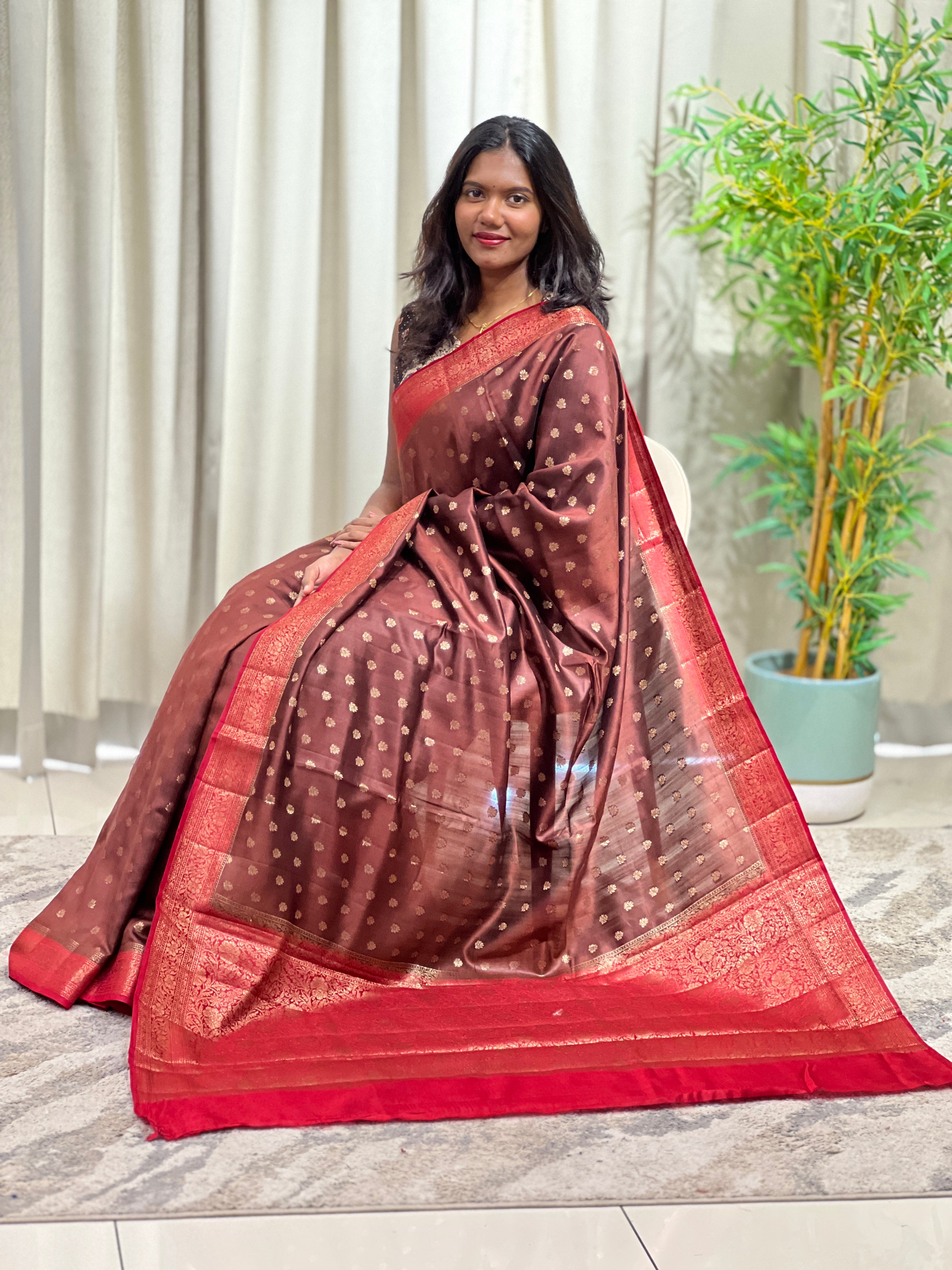 Kathan Woven Pattern Raw Silk Saree | GA136