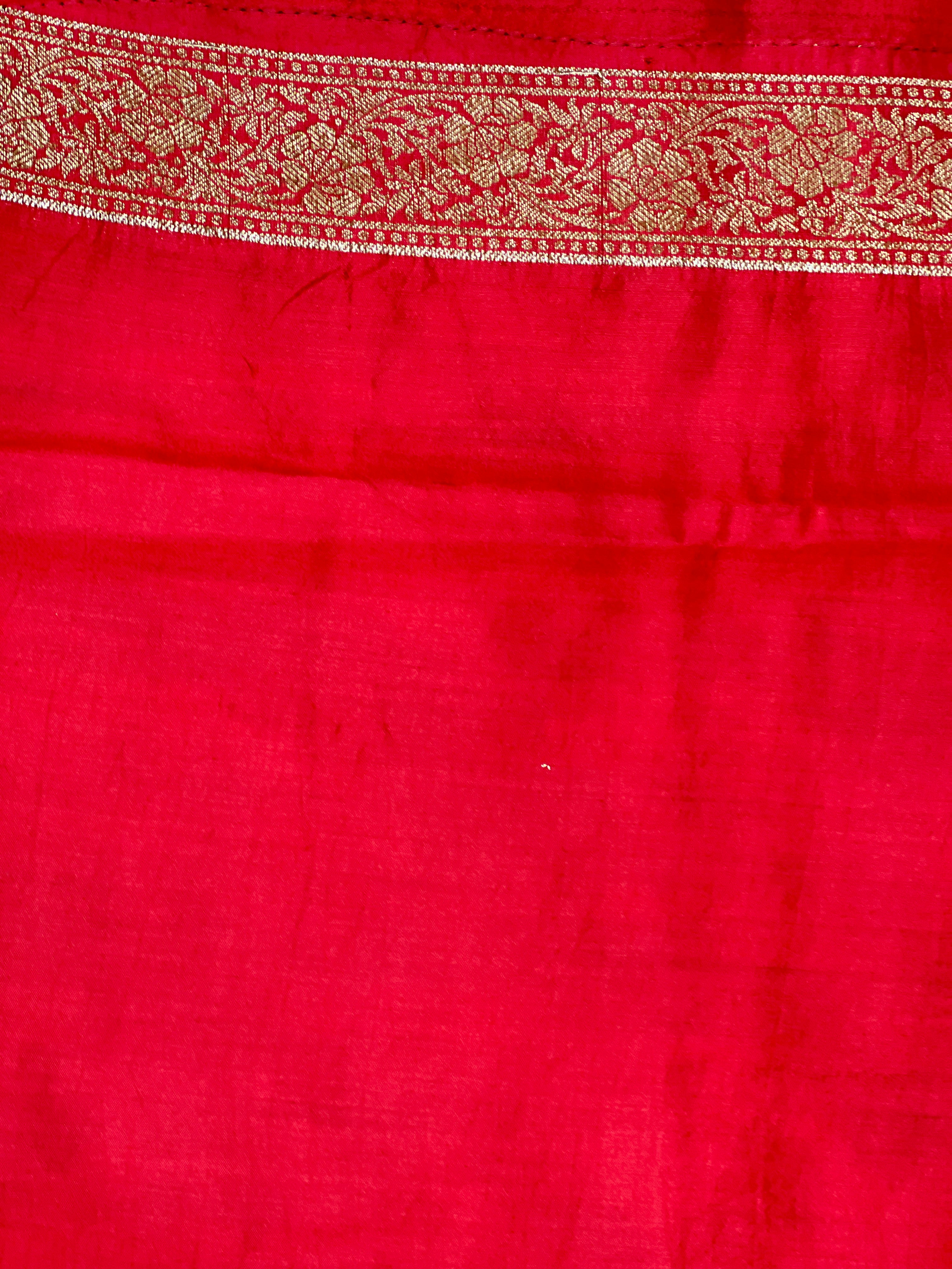 Kathan Woven Pattern Raw Silk Saree | GA136