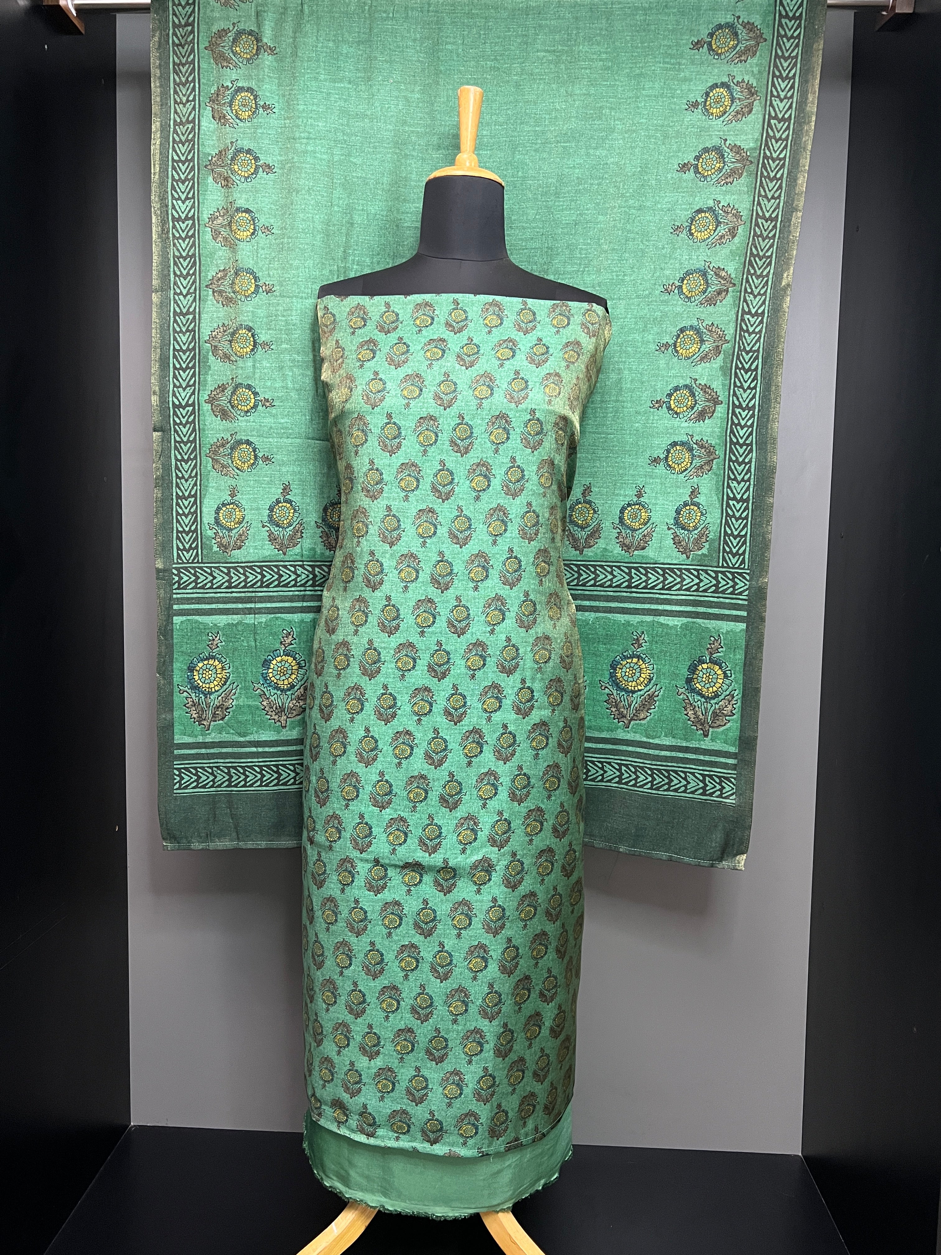 Floral Printed Semi Tussar Salwar Set | SP421