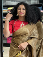 Golden Badla Work Pattern Tussar Saree| AH737