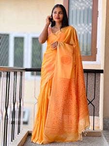 Thread Weaved Semi Silk Saree | KRK375