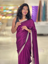 Embroidery Border Pattern Vichitra Silk Saree | RP488