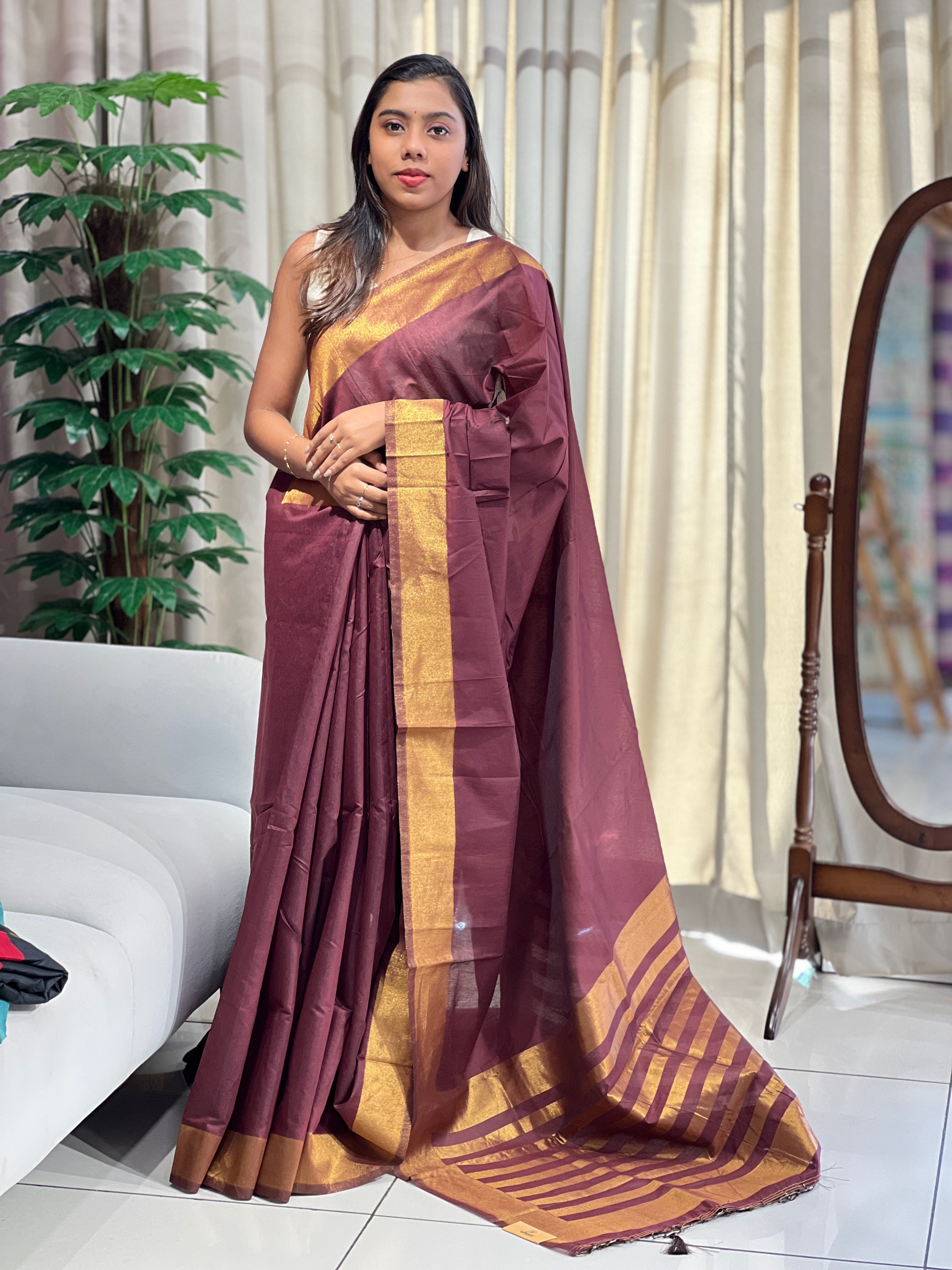Traditional Zari Woven Cotton Silk Saree | HT396