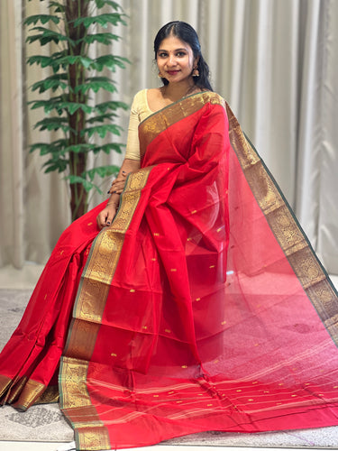 Scattered Motif Detailed Kanchi Cotton  Saree | VR157