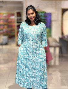 Floral Digital Printed Cotton Kurta | YOC128