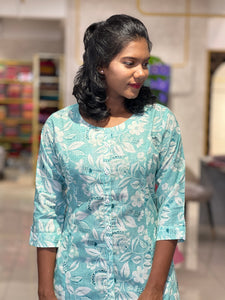 Floral Digital Printed Cotton Kurta | YOC128