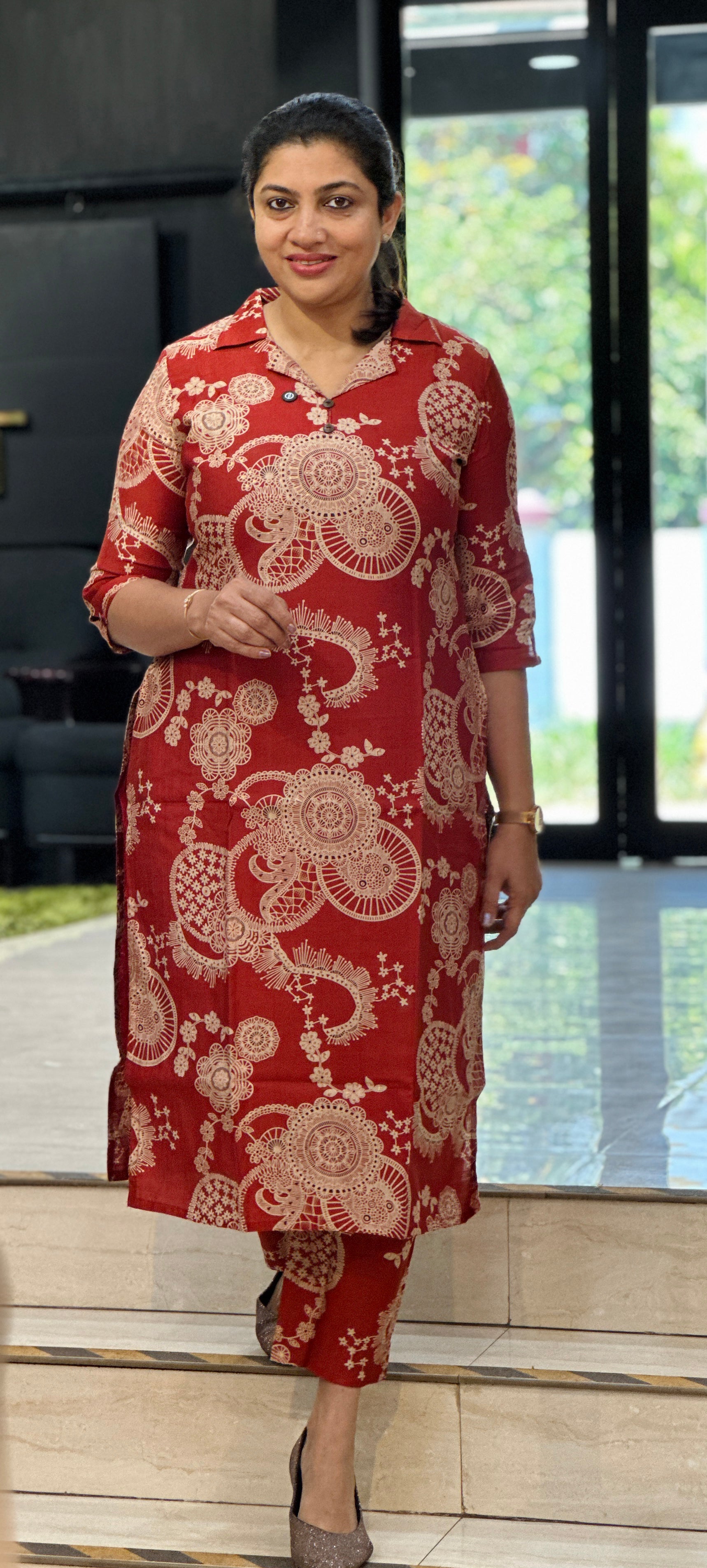 Foil Printed Rayon Kurta Set | VSI143