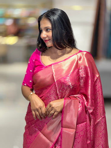 Floral Weaving Pattern Semi Silk Saree | NN247