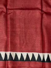 Printed Stripe Pattern & Temple Border Design  Tussar Saree | SHF173