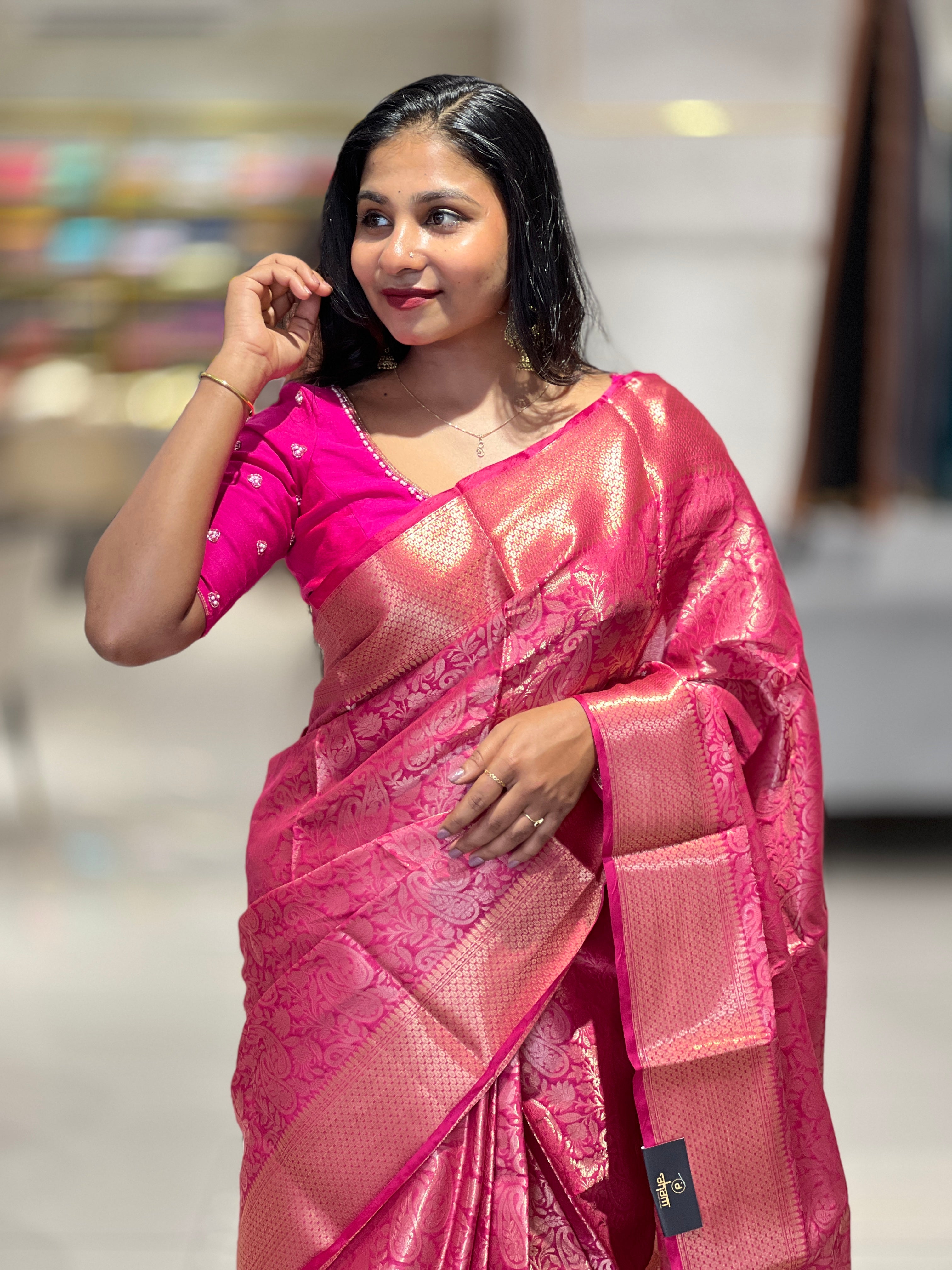 Floral Weaving Pattern Semi Silk Saree | NN247