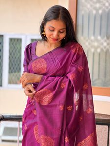 Traditional Motif  Semi Silk Saree | KRK374