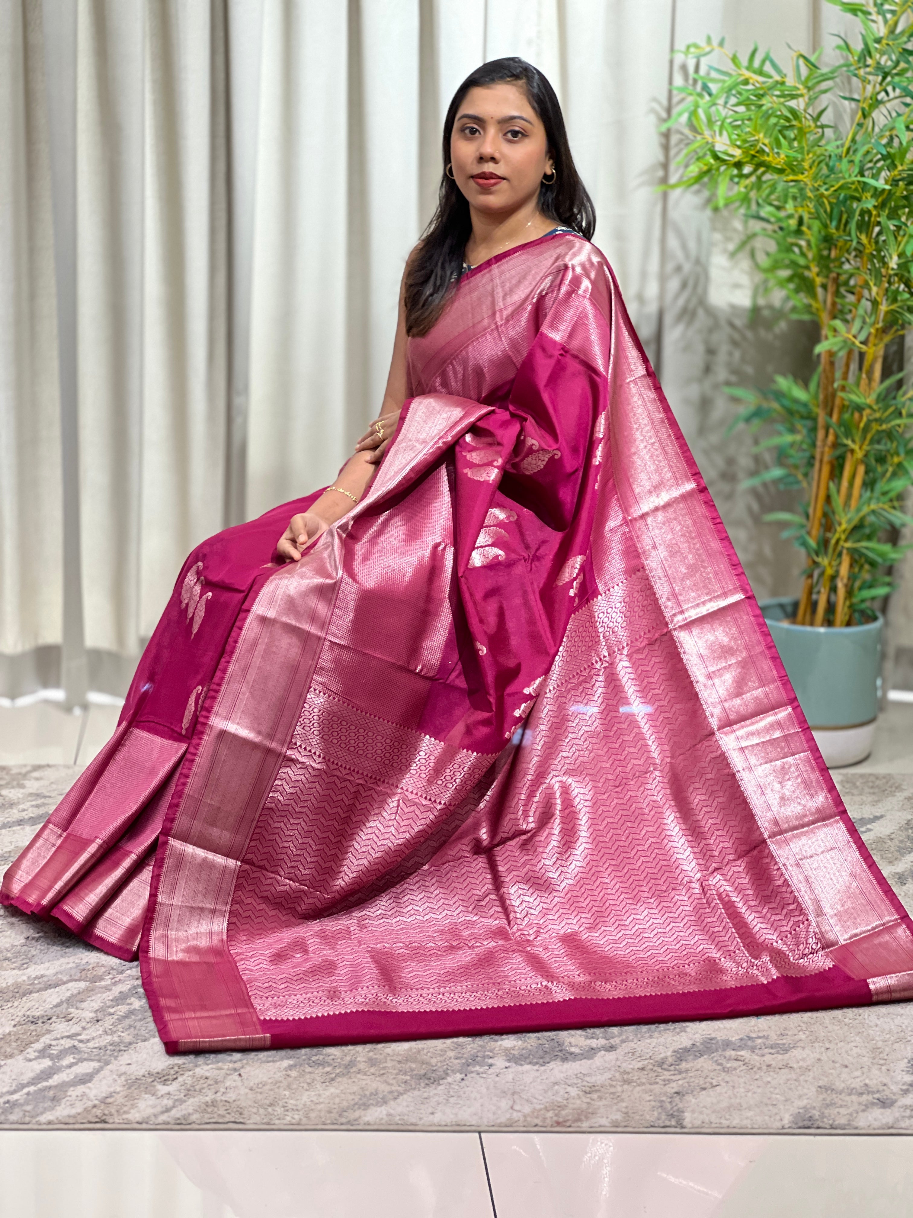 Paisley Pattern Soft Silk Saree  | RVS326
