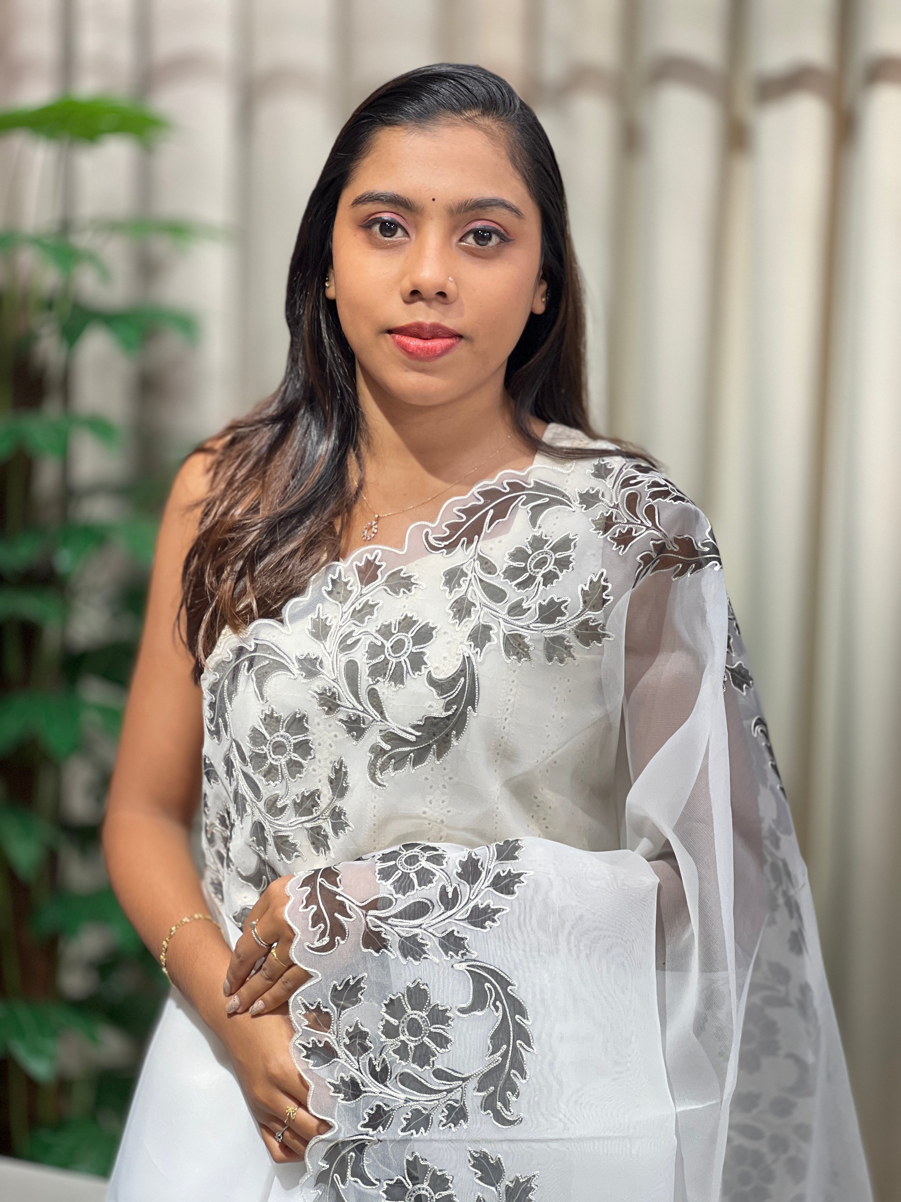 Floral Printed Organza Saree | PKS180