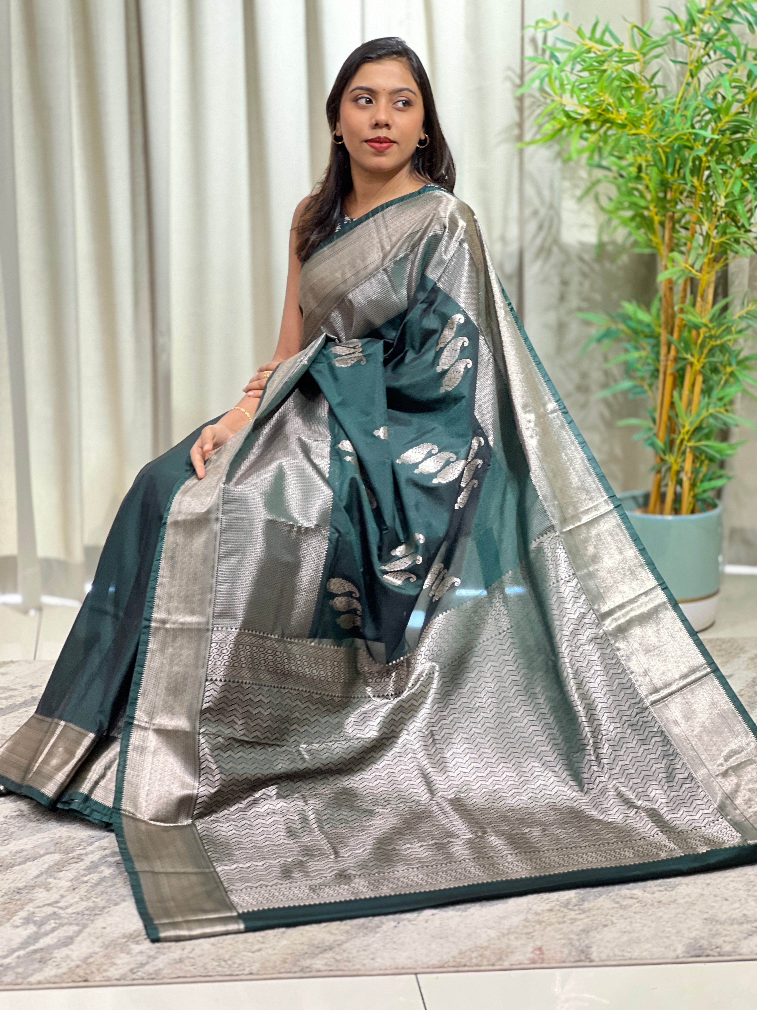Paisley Pattern Soft Silk Saree  | RVS323