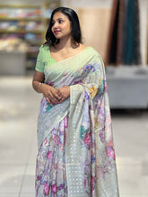 Floral Printed Chanderi Finish Saree | SSN137