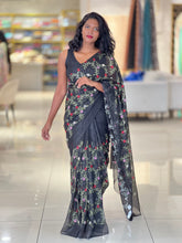 Floral Embroidery Detailed Silky Kota Saree | NHH476