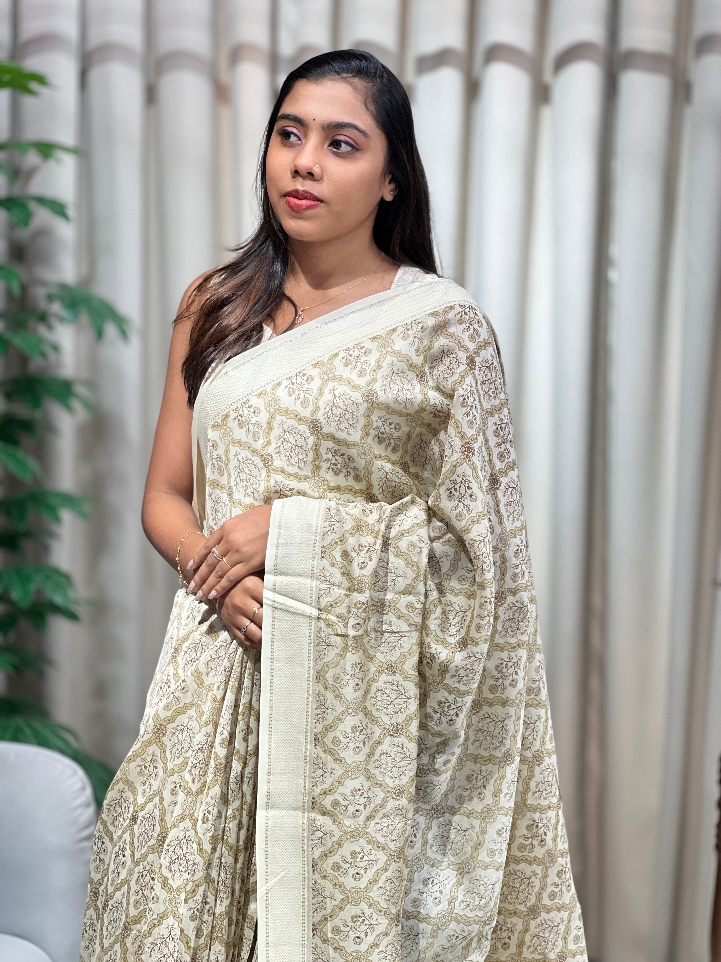 Floral Printed Chanderi Saree | RGD1026