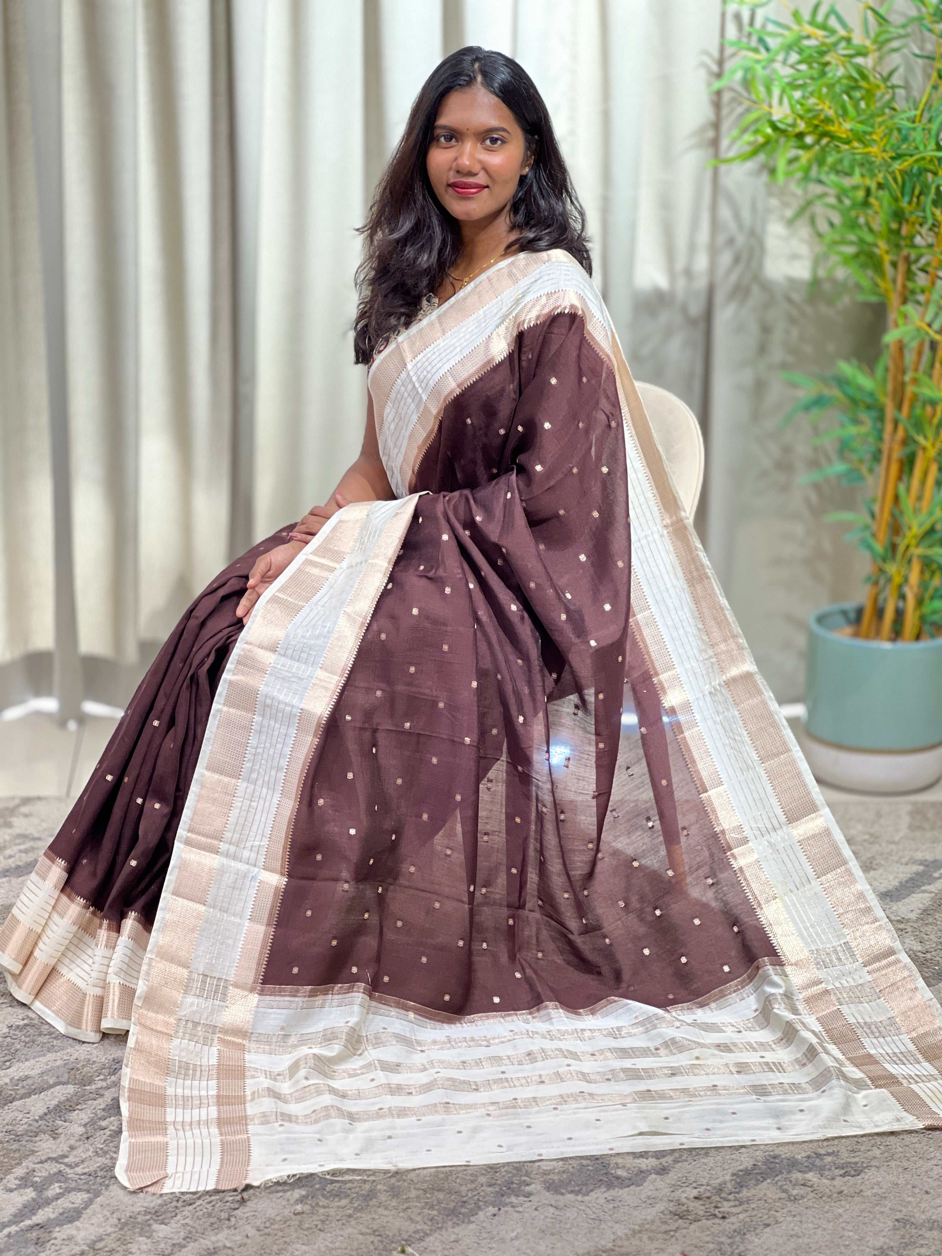 Rettapet Border Pattern Semi Chanderi Saree  | YNG1514