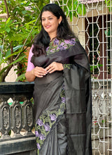 Twine Cut Work Placement Detailed Pure Silk Saree | TC396