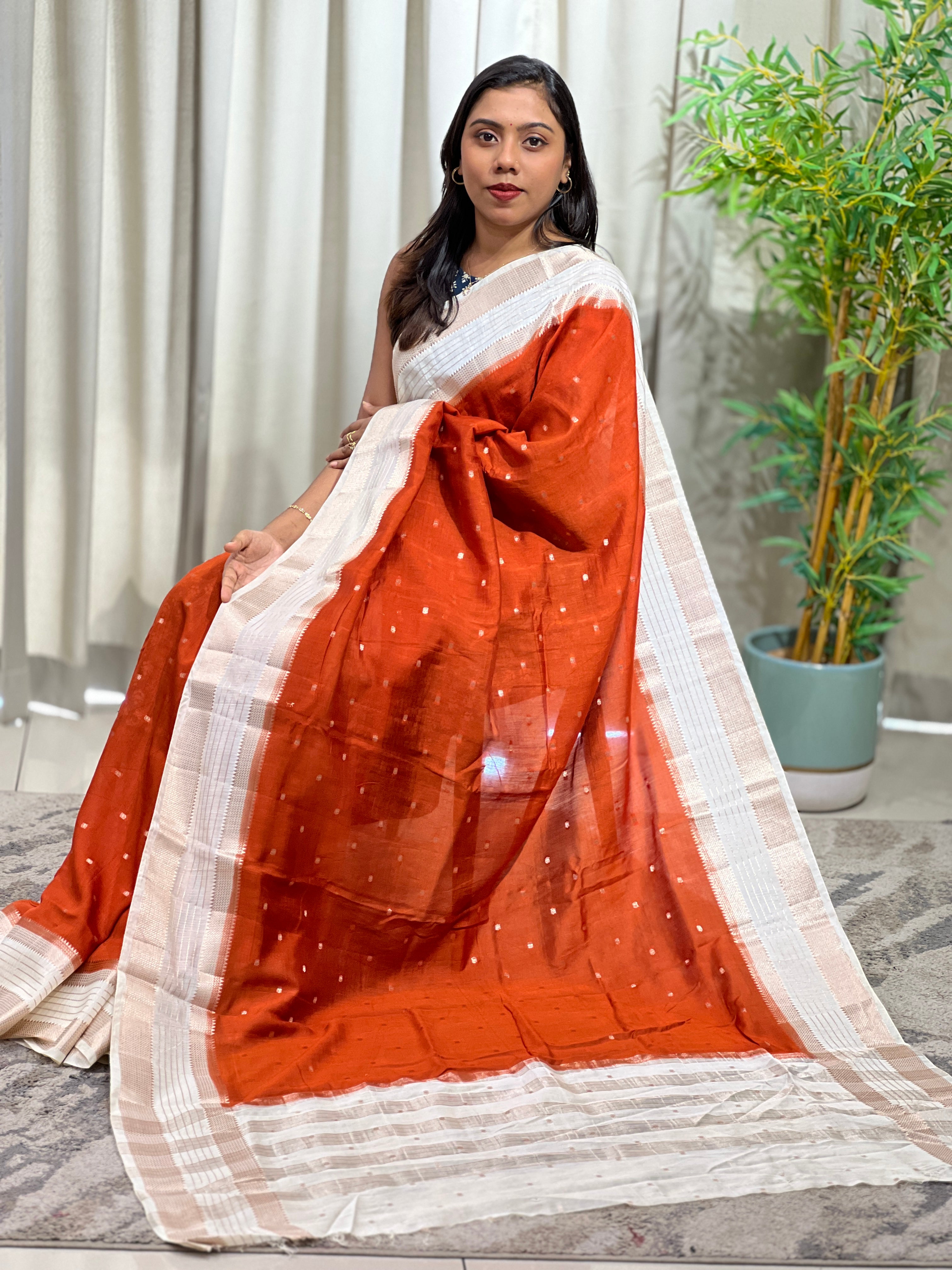 Rettapet Border Pattern Semi Chanderi Saree  | YNG1508