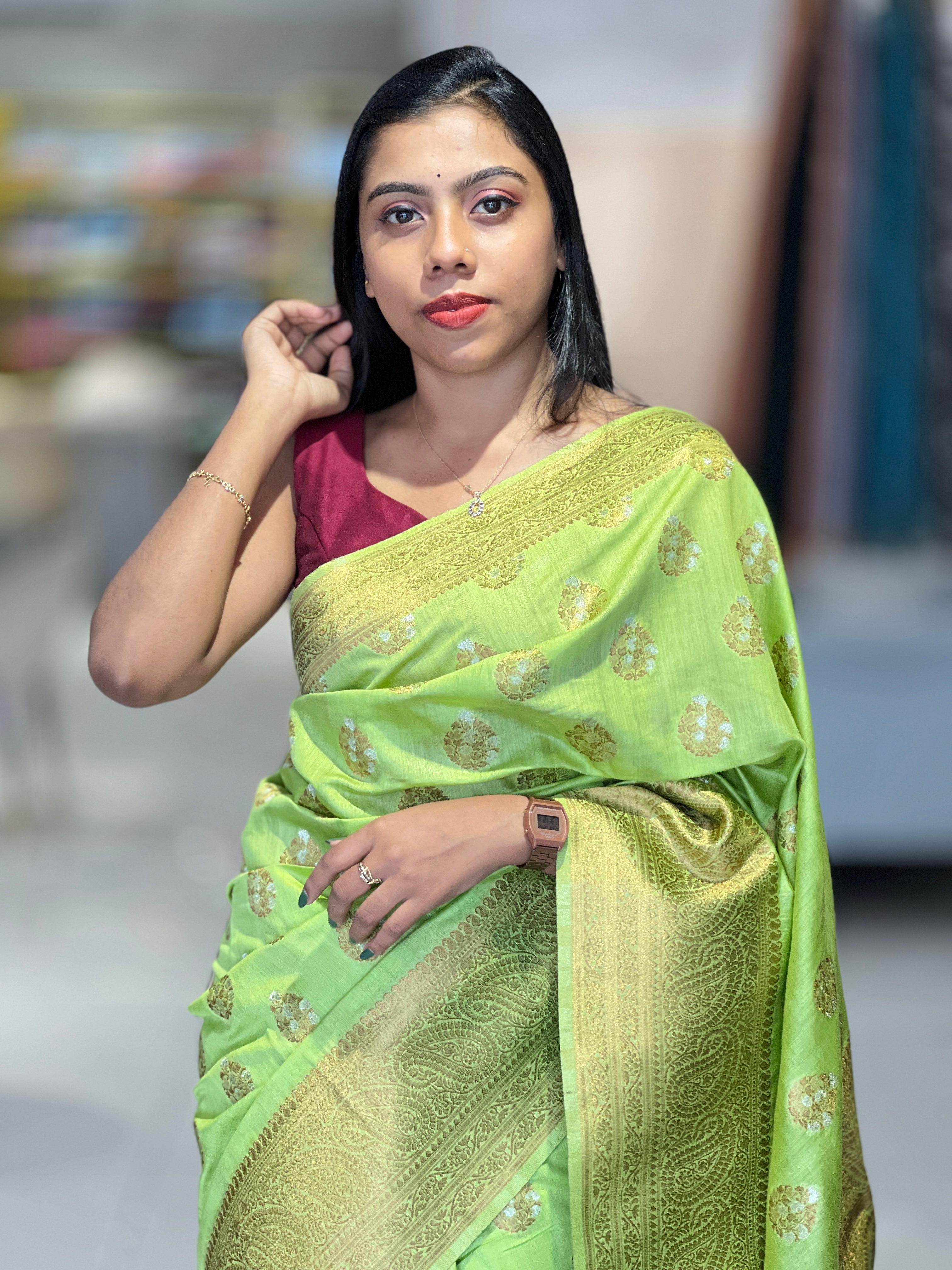 Zari Buta Weaved Bhagalpuri Saree | MRD360