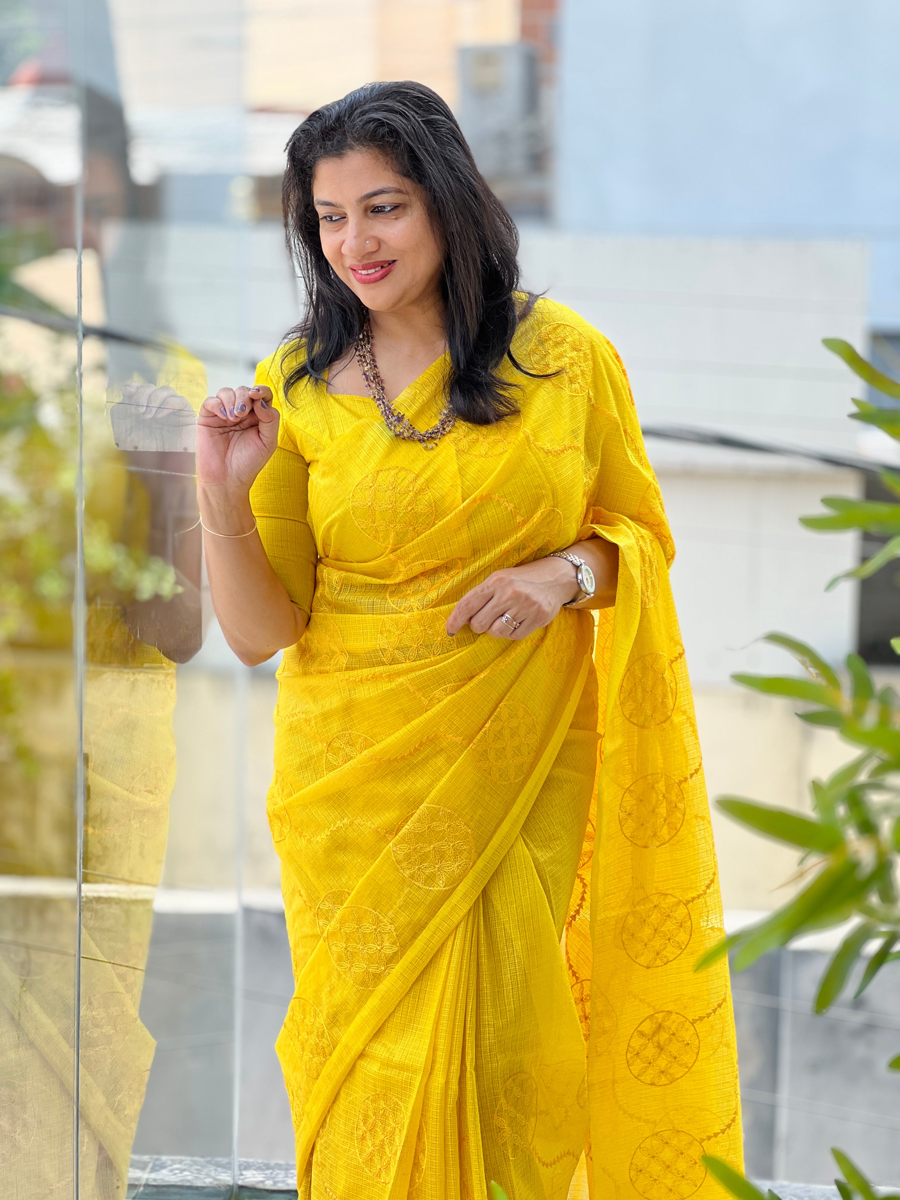 Computerized Embroidery Silky Kota Saree | NHH604