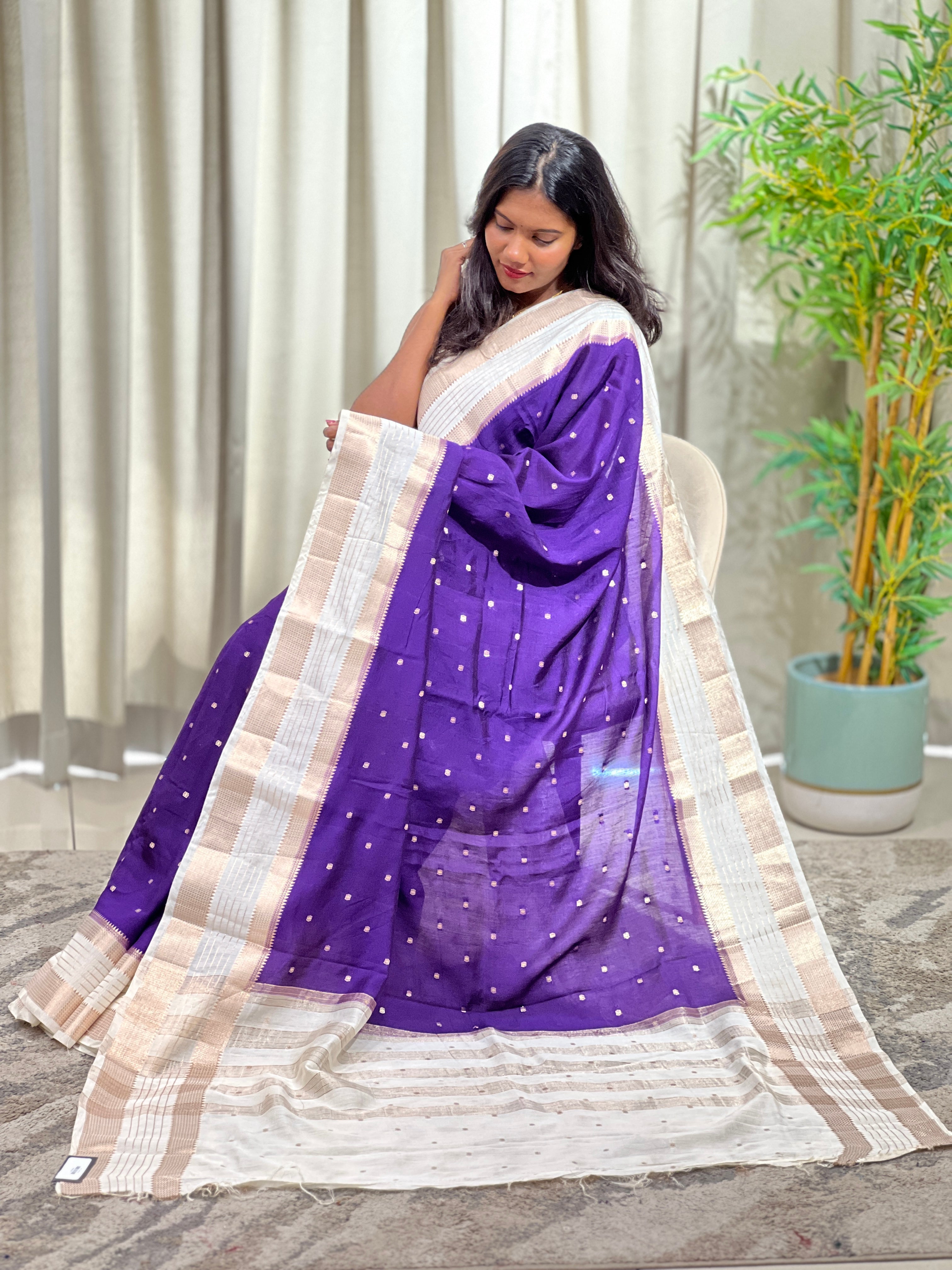 Rettapet Border Pattern Semi Chanderi Saree  | YNG1517