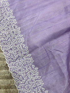 Embroidery Border Tussar Saree | SBP386