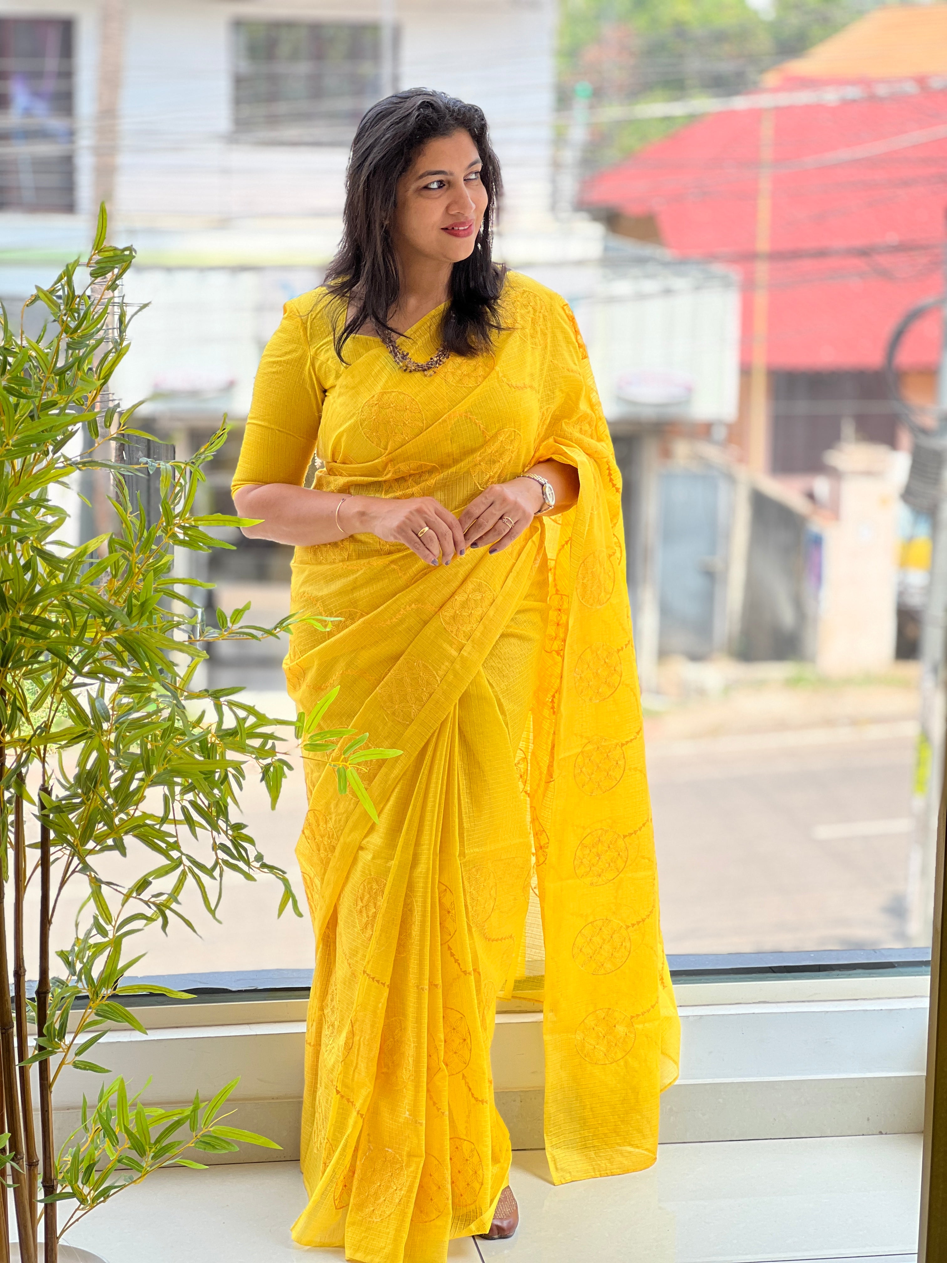 Computerized Embroidery Silky Kota Saree | NHH604