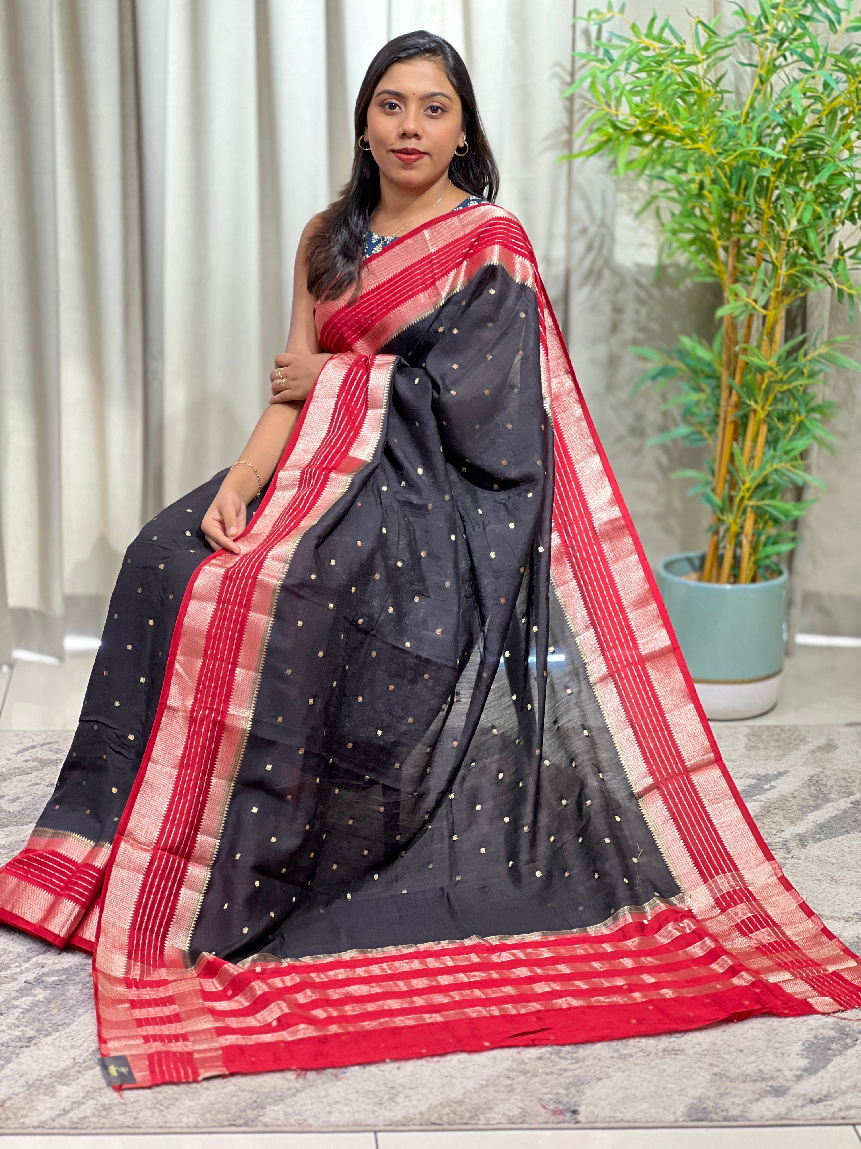 Rettapet Border Pattern Semi Chanderi Saree | YNG1503