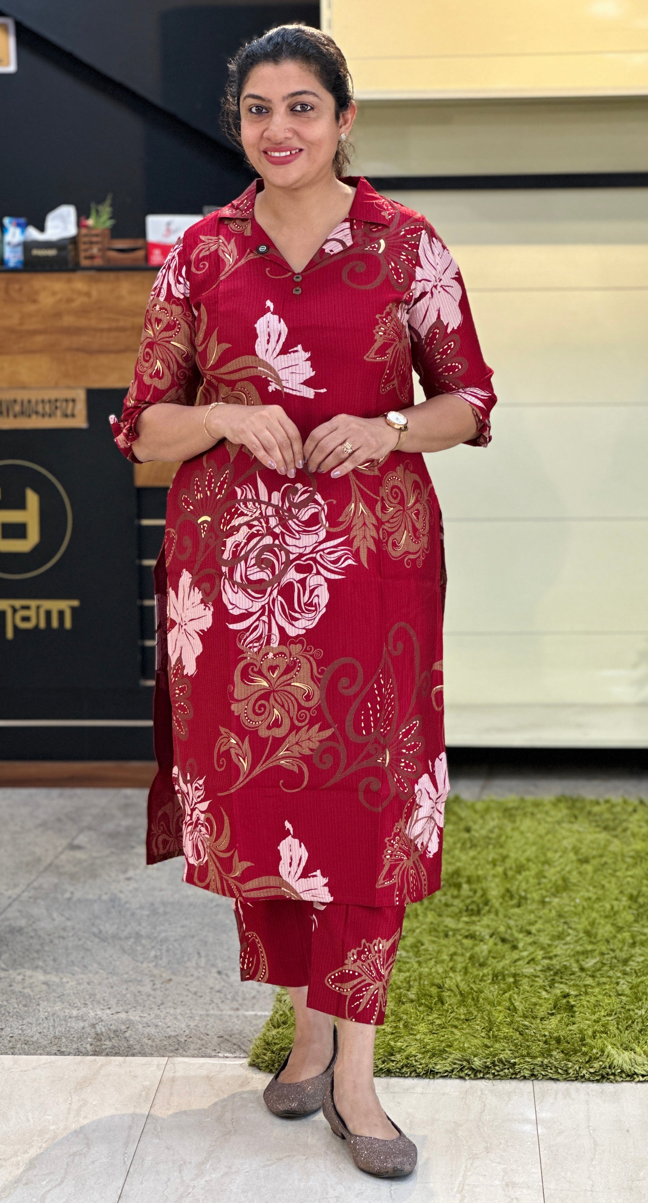 Foil Printed Rayon Kurta Set | VSI146