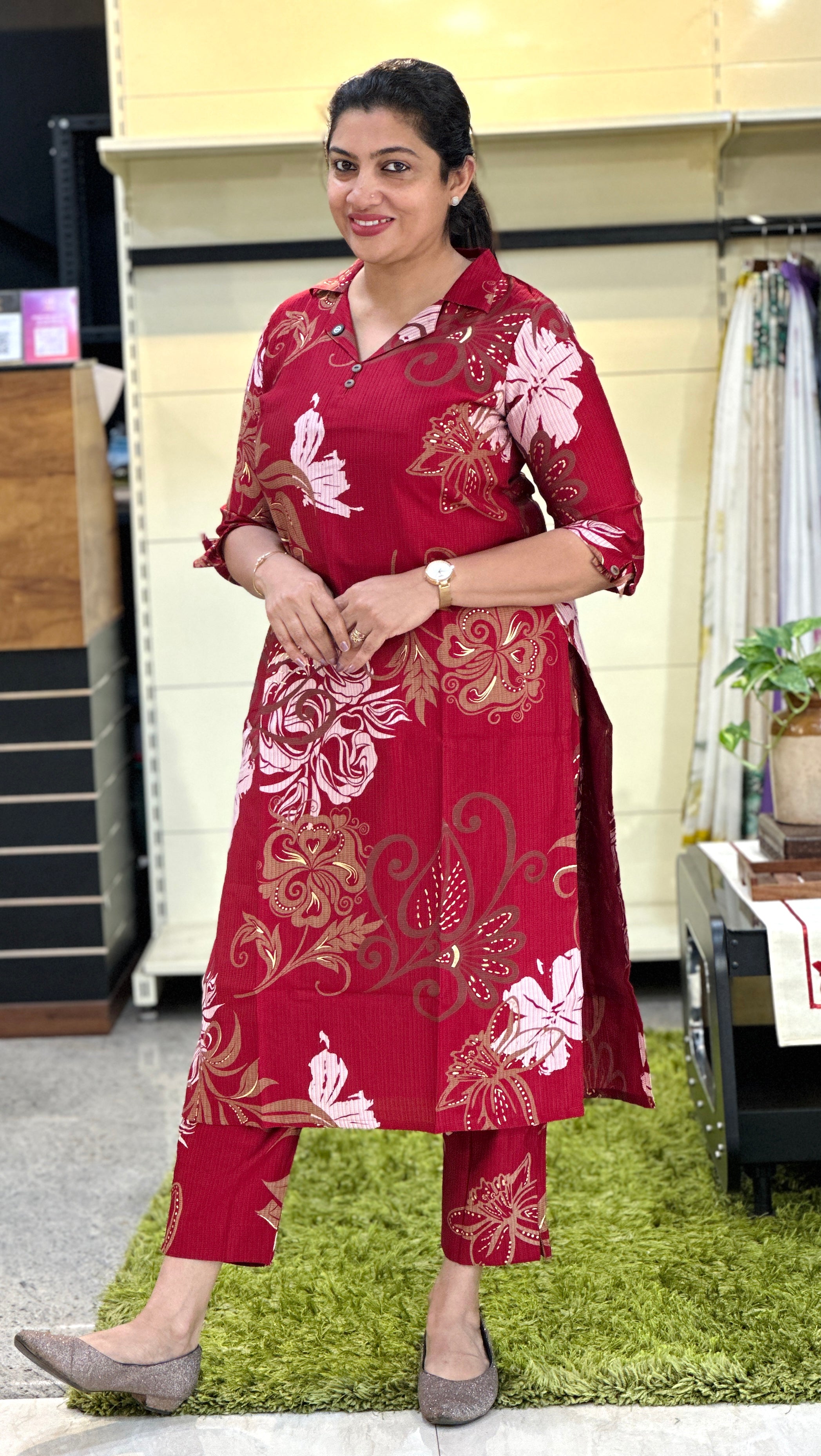 Foil Printed Rayon Kurta Set | VSI146