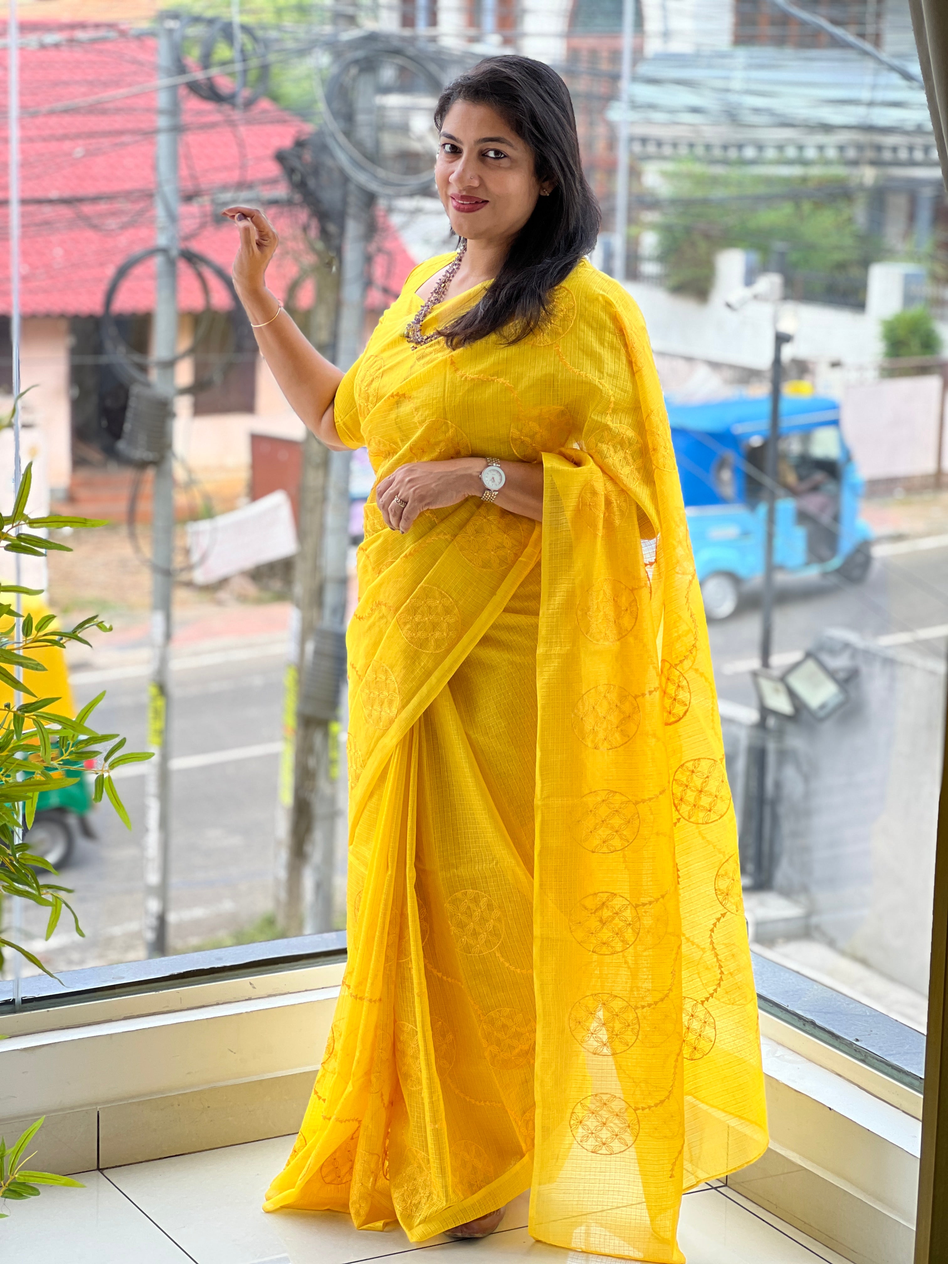 Computerized Embroidery Silky Kota Saree | NHH604