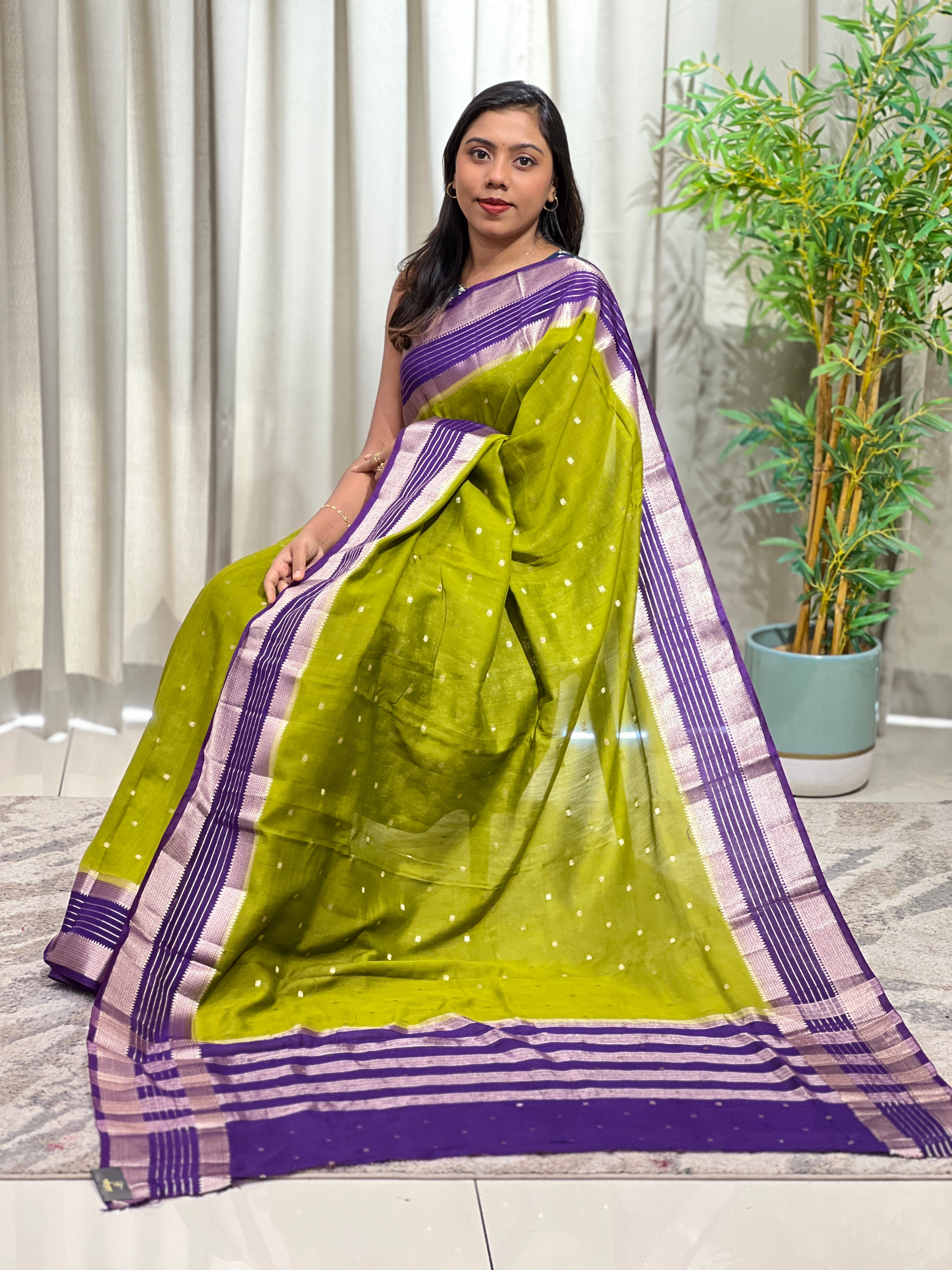 Rettapet Border Pattern Semi Chanderi Saree | YNG1506