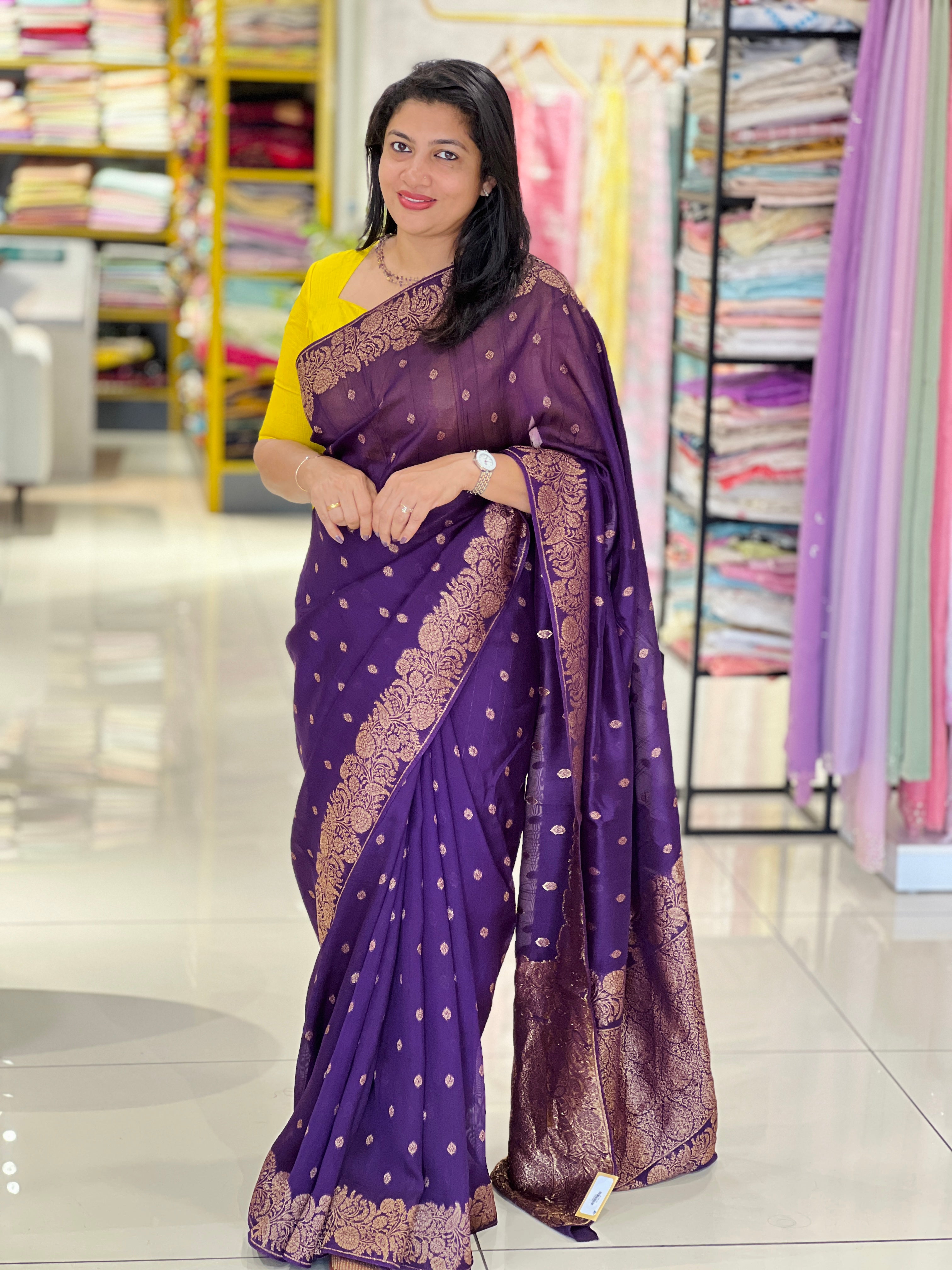 Banarasi Weaving Patterned Semi Tussar Saree |YNG1260