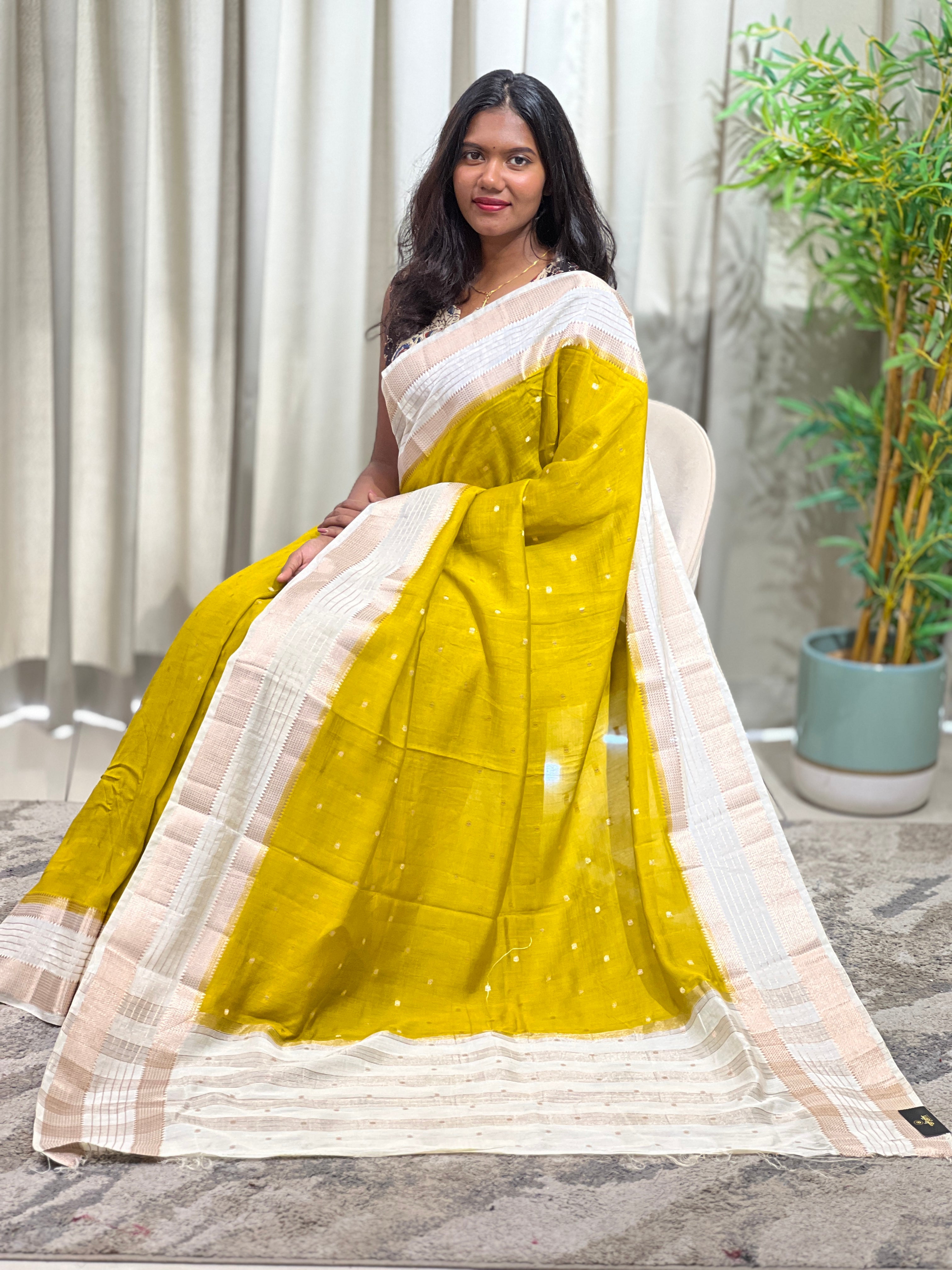 Rettapet Border Pattern Semi Chanderi Saree | YNG1518