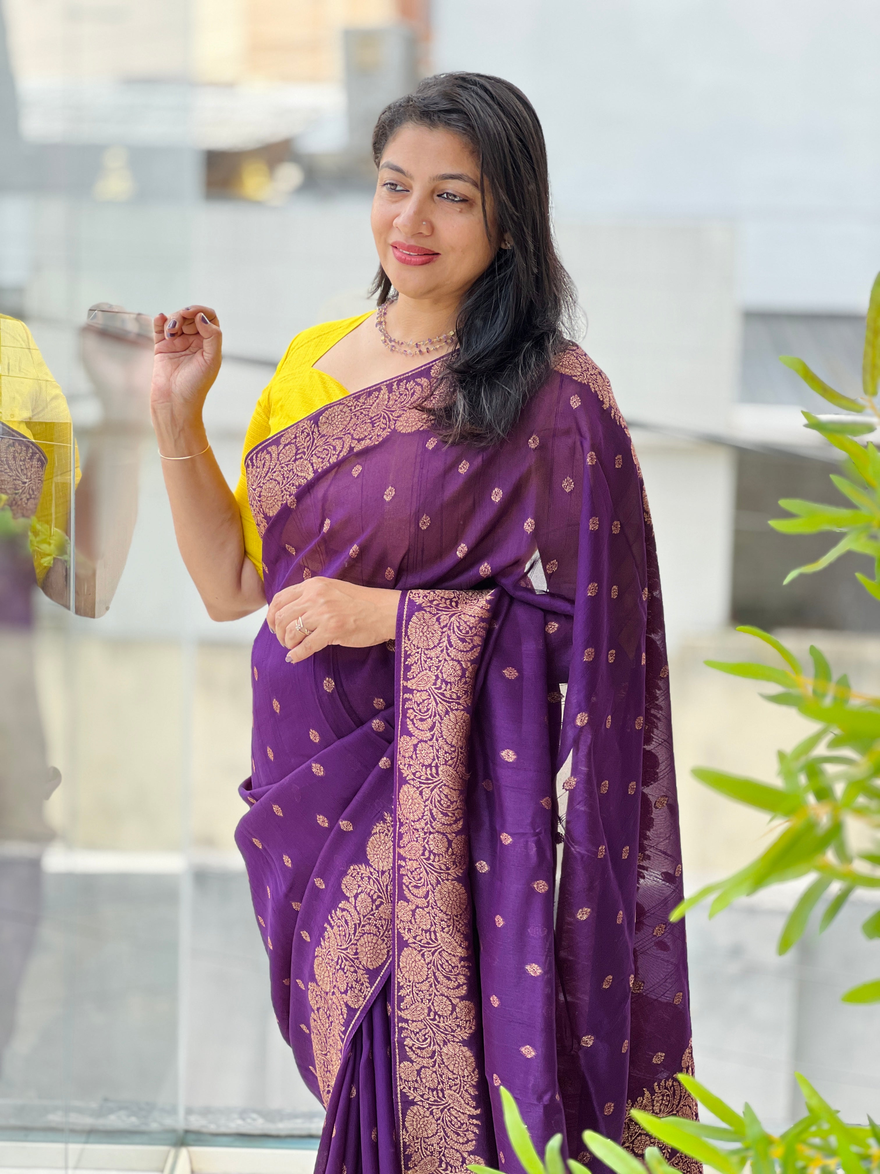 Banarasi Weaving Patterned Semi Tussar Saree |YNG1260