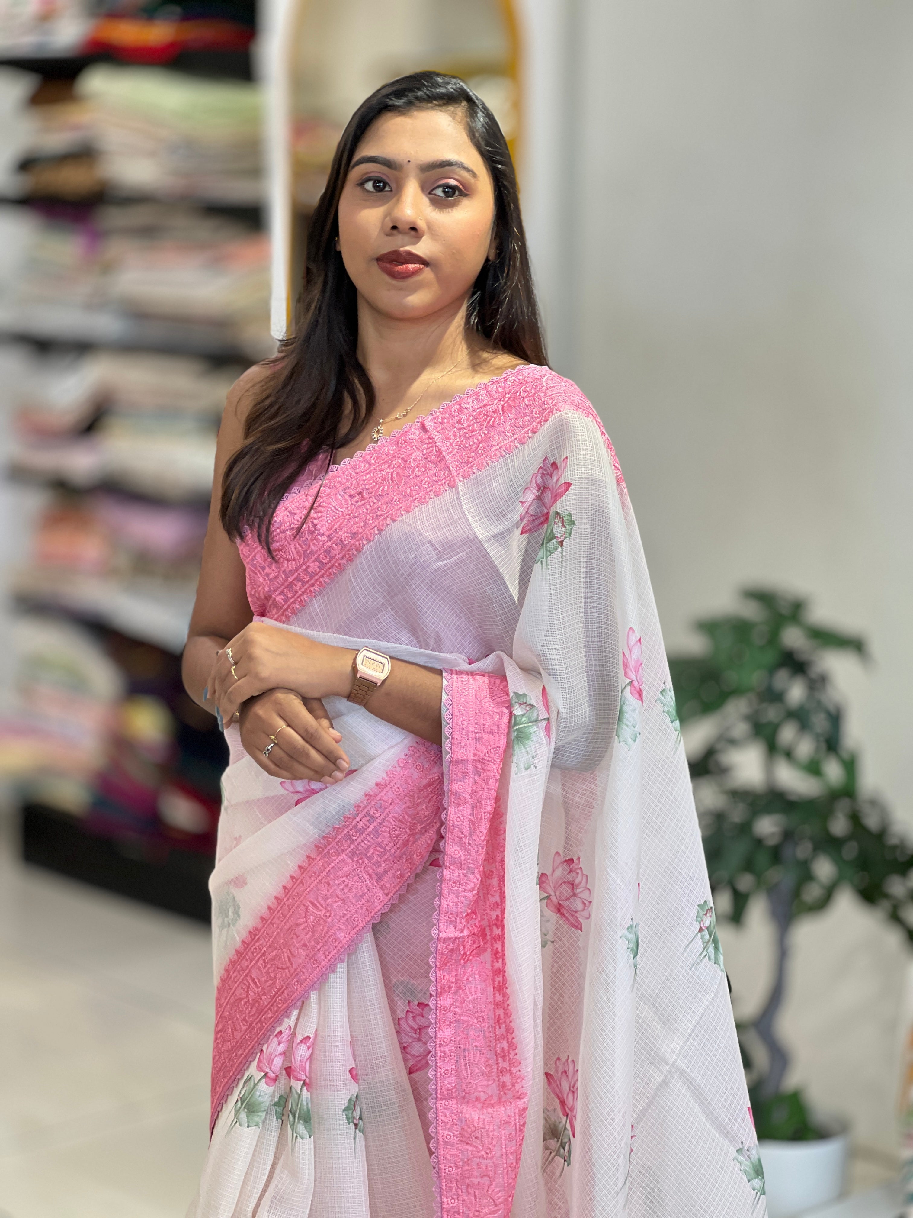 Floral Printed Kota Saree | HT375