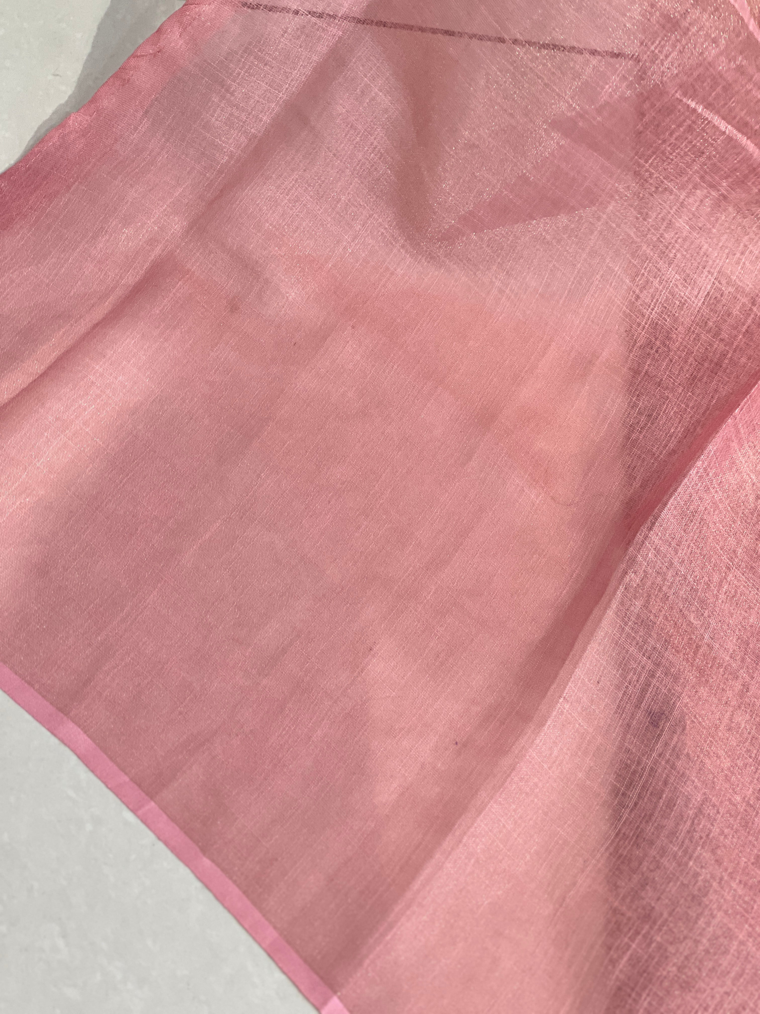 Floral Printed Tissue Linen Saree | BLD1750