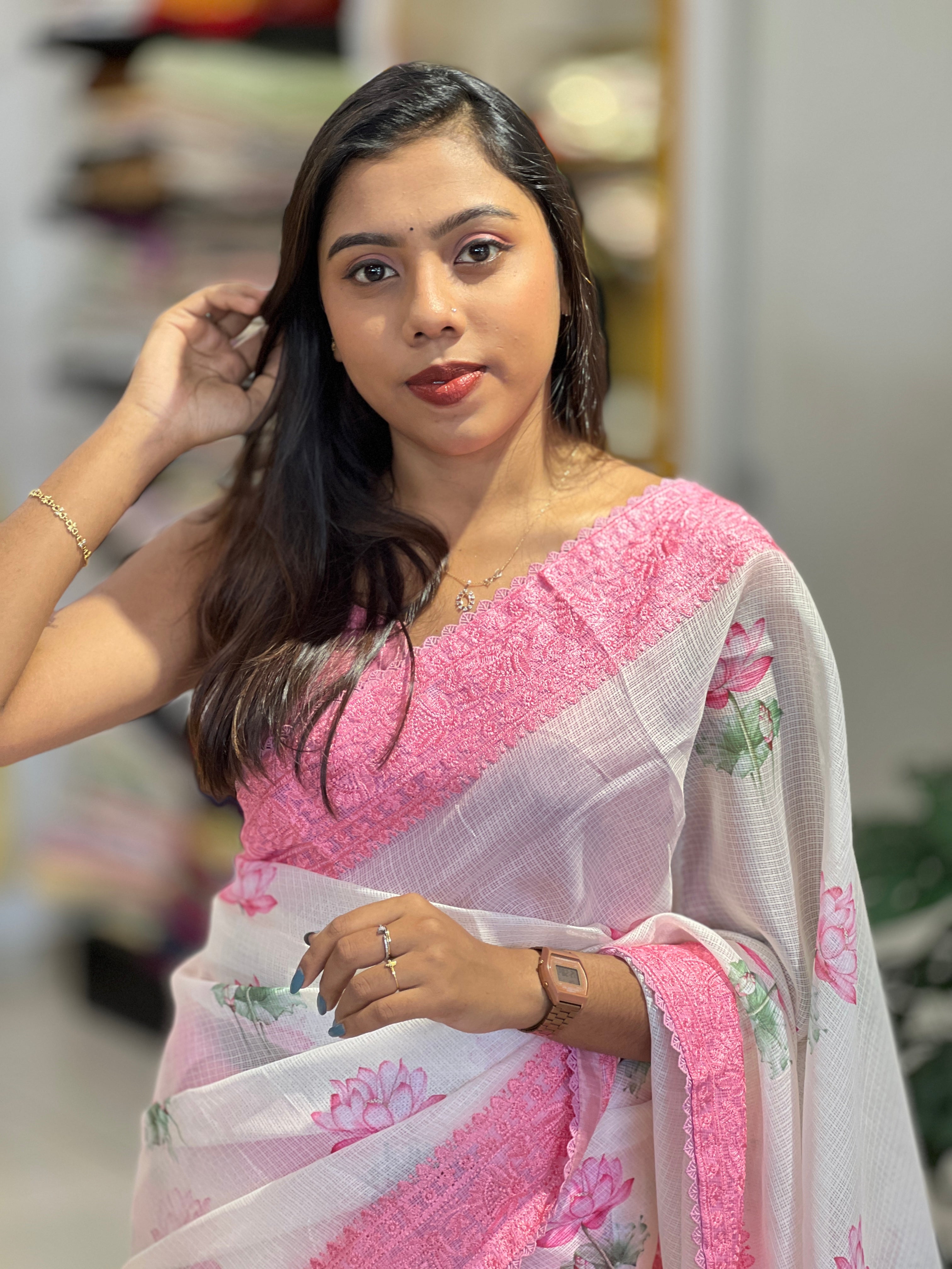 Floral Printed Kota Saree | HT375