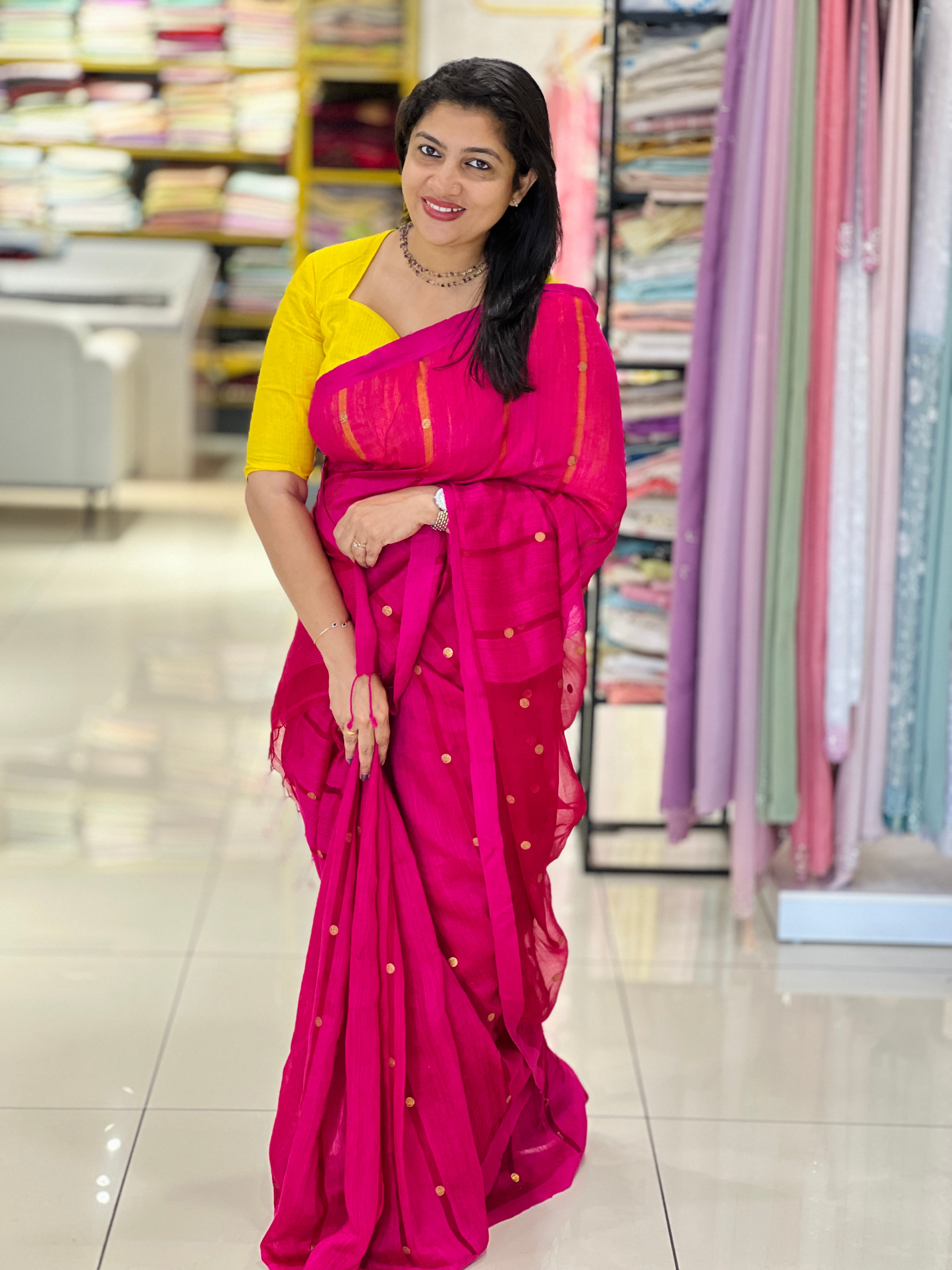 Coin Weaved Pure Tussar  Matka Silk Saree |RGD1057