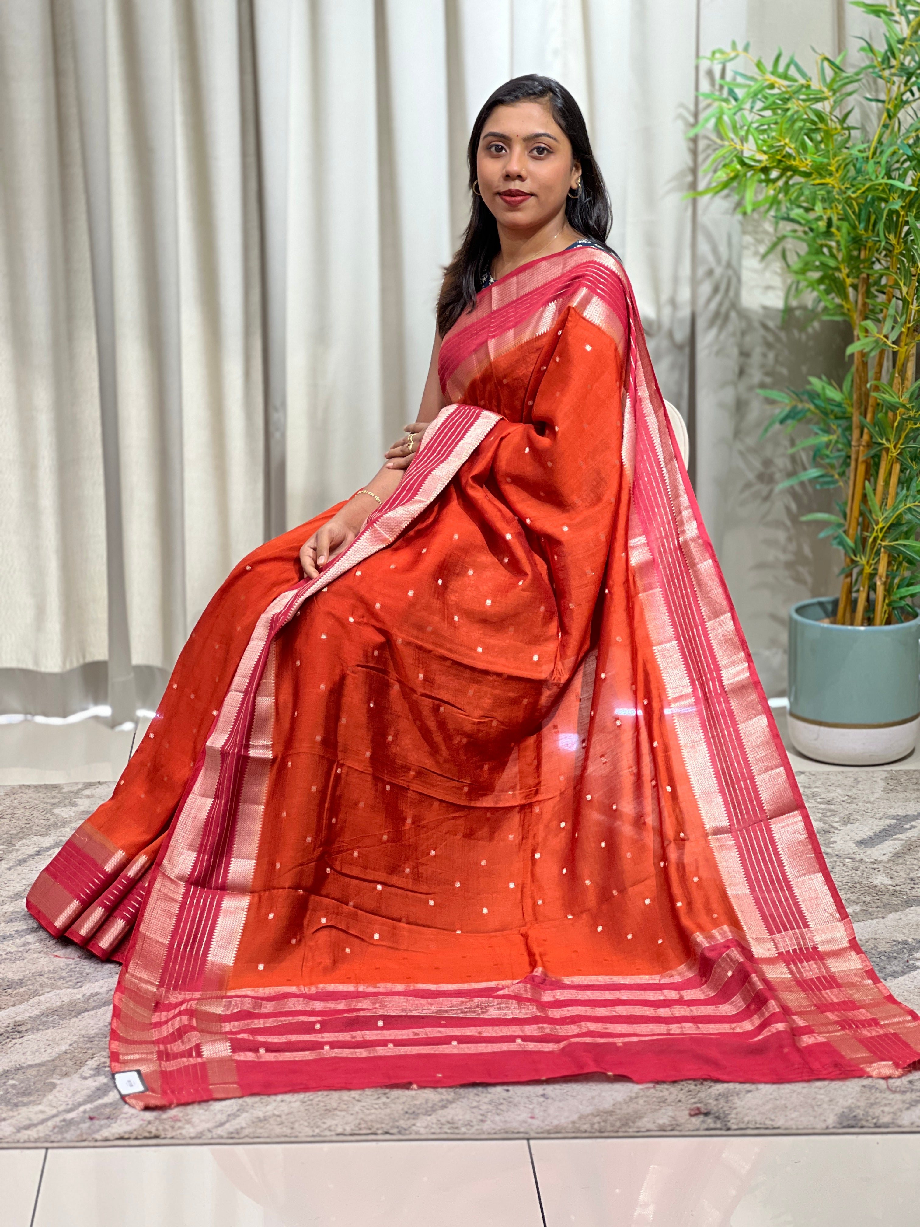 Rettapet Border Pattern Semi Chanderi Saree | YNG1510