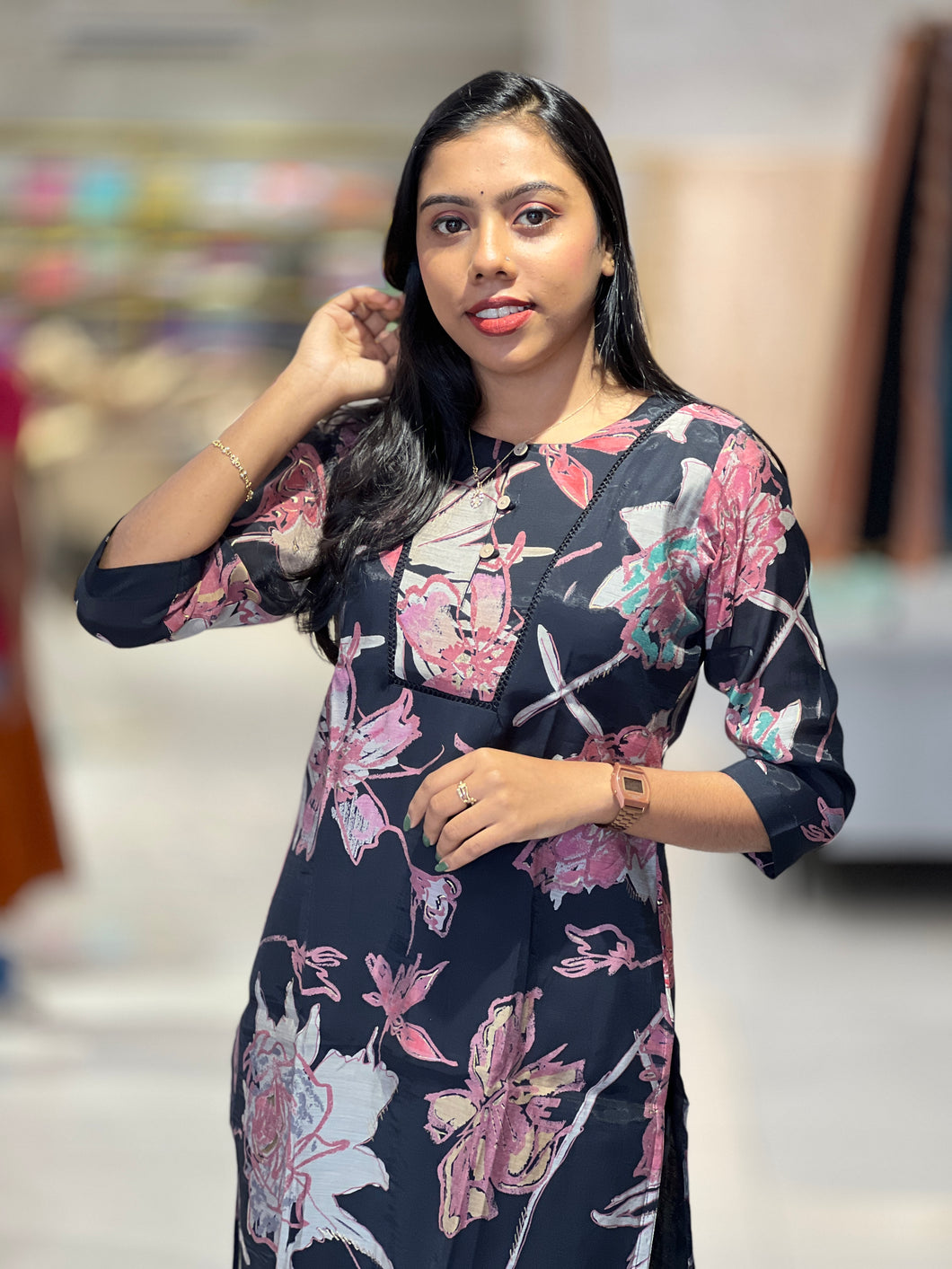 Printed Slub Chanderi Kurta Top & Bottom | MSN108