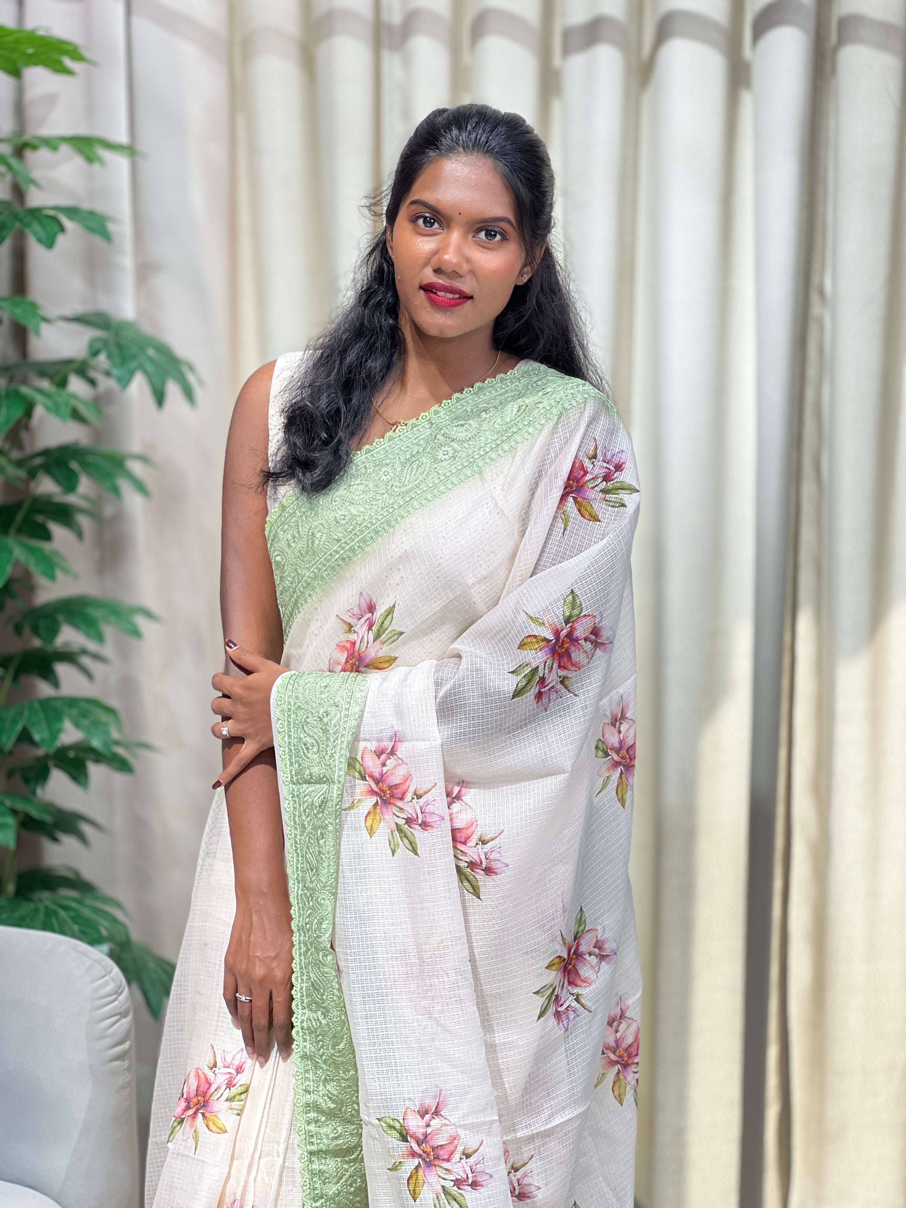 Floral Printed Kota Saree | HT379