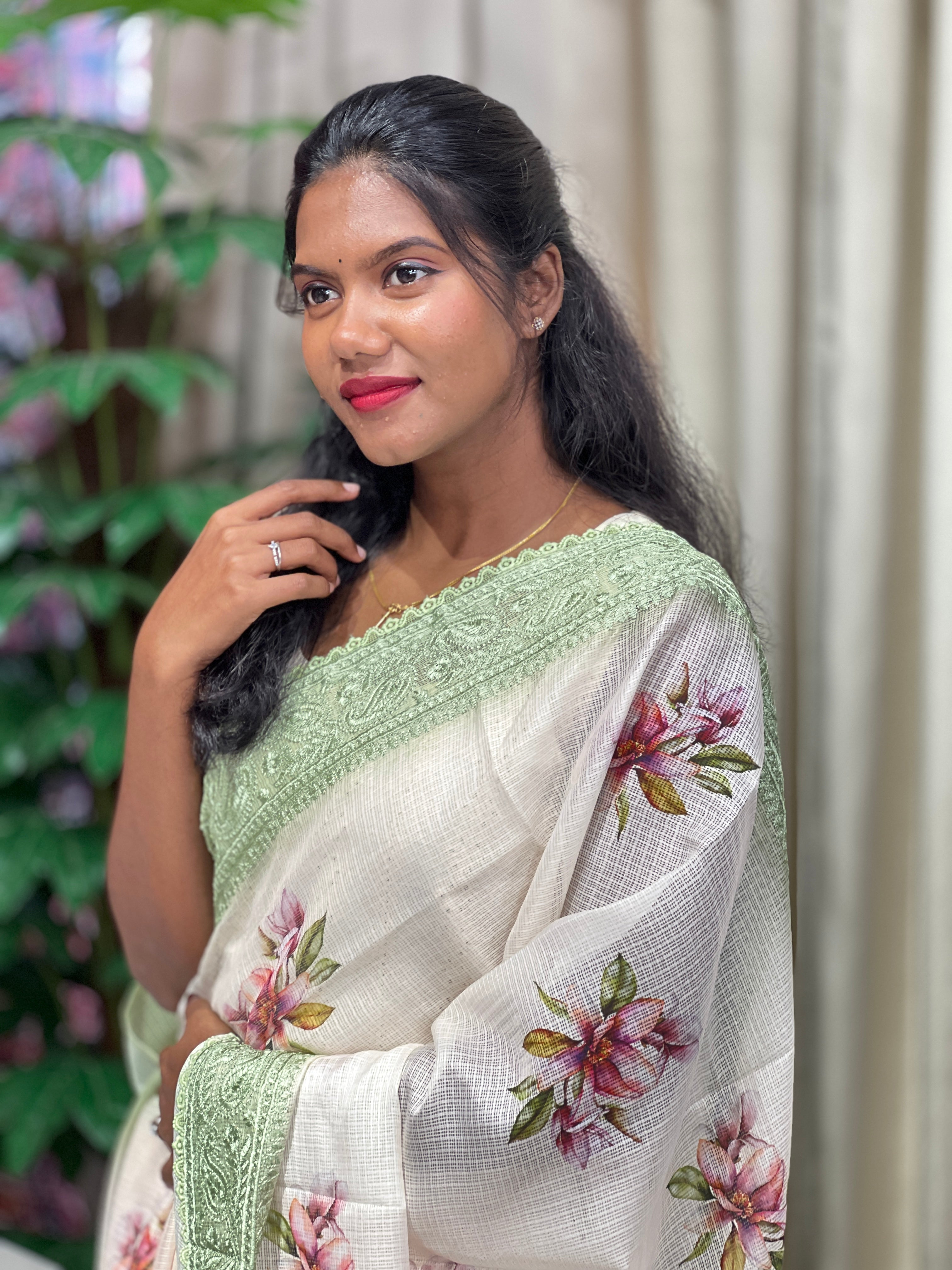 Floral Printed Kota Saree | HT379