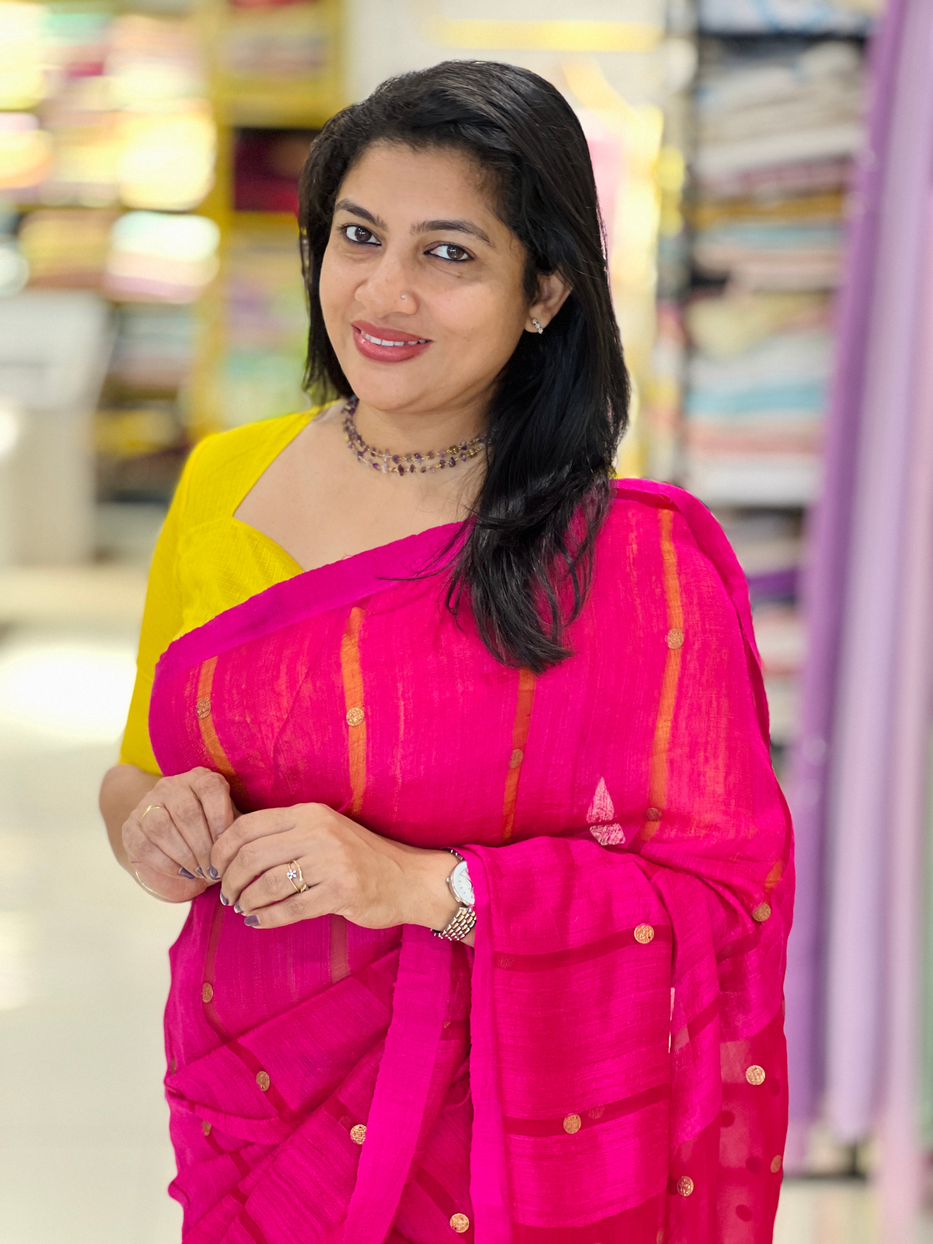 Coin Weaved Pure Tussar  Matka Silk Saree |RGD1057