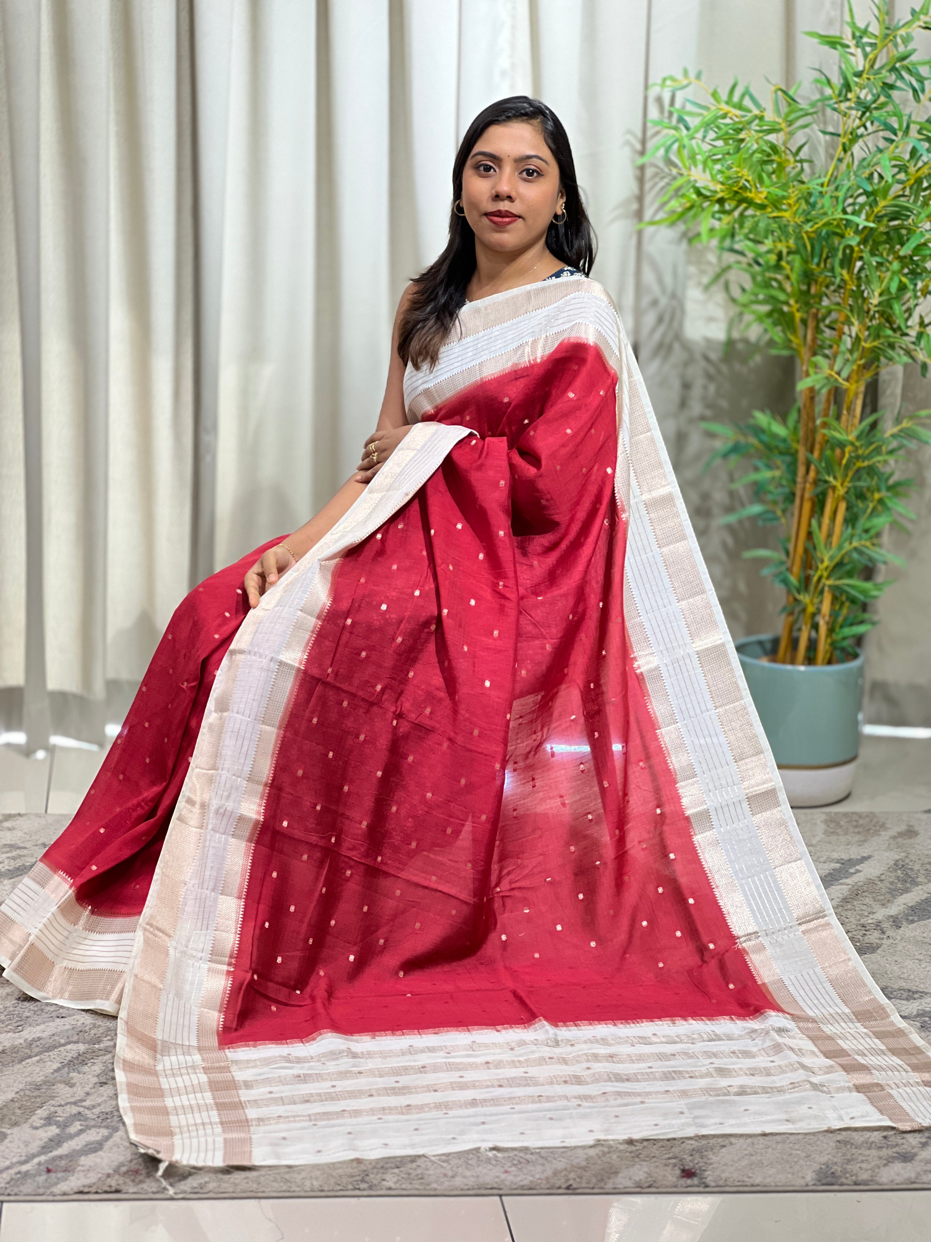 Rettapet Border Pattern Semi Chanderi Saree  | YNG1507